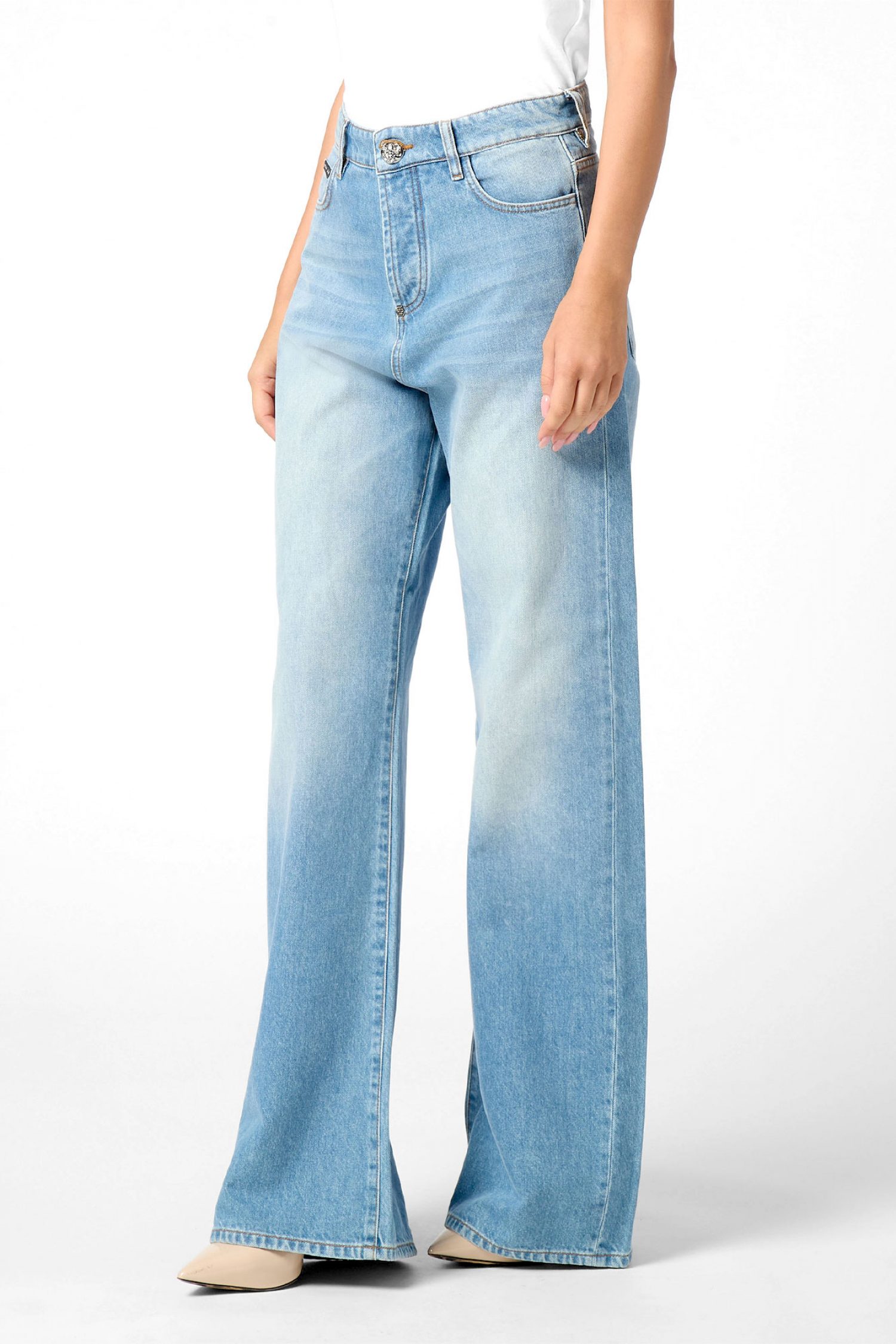 PHILIPP PLEIN ΠΑΝΤΕΛΟΝΙ JEANS SKATER FIT ΜΠΛΕ