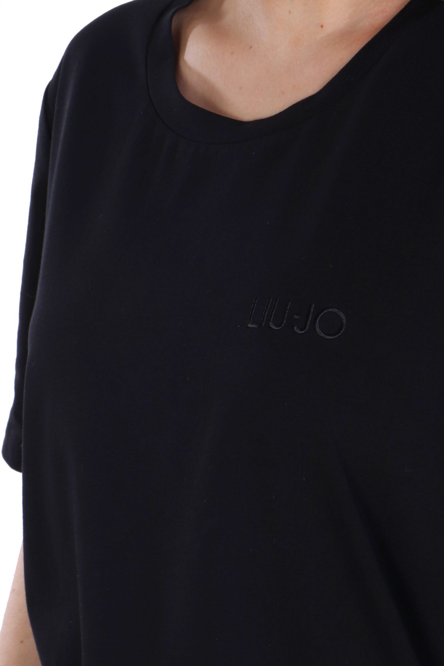 LIU JO BETTER T-SHIRT M MAXI ΚΟΥΜΠΙΑ ΠΛΑΙ ΜΑΥΡΟ