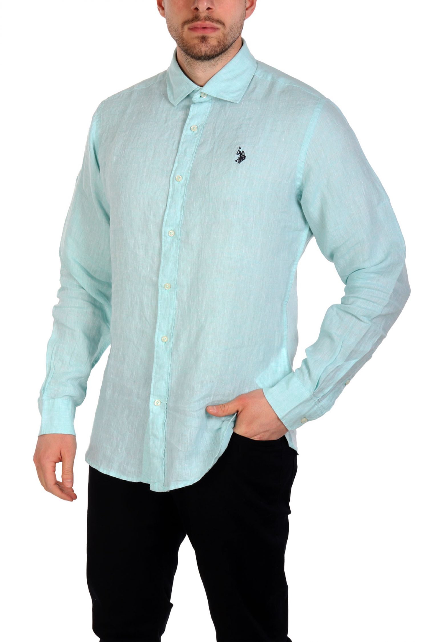 U.S.POLO ASSN ΠΟΥΚΑΜΙΣΟ SLIM FIT ΟΙΝΟΠΝΕΥΜΑΤΙ φωτογραφία