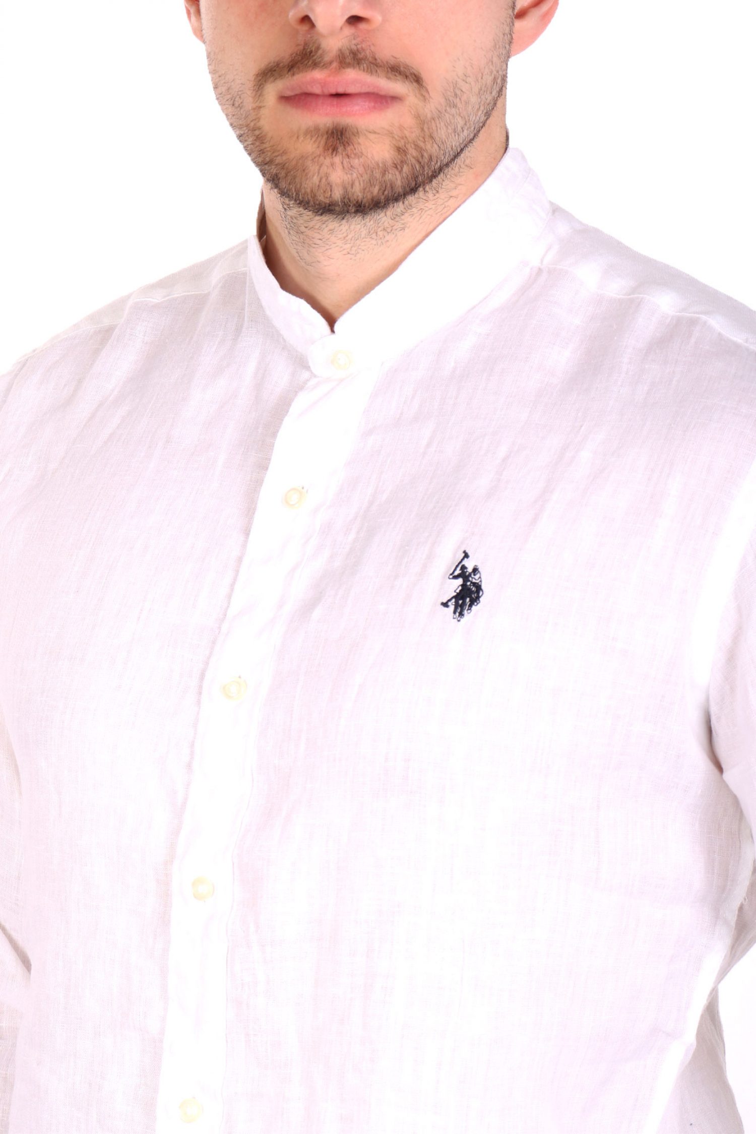 U.S.POLO ASSN ΠΟΥΚΑΜΙΣΟ ΜΑΟ SLIM FIT ΛΕΥΚΟ φωτογραφία