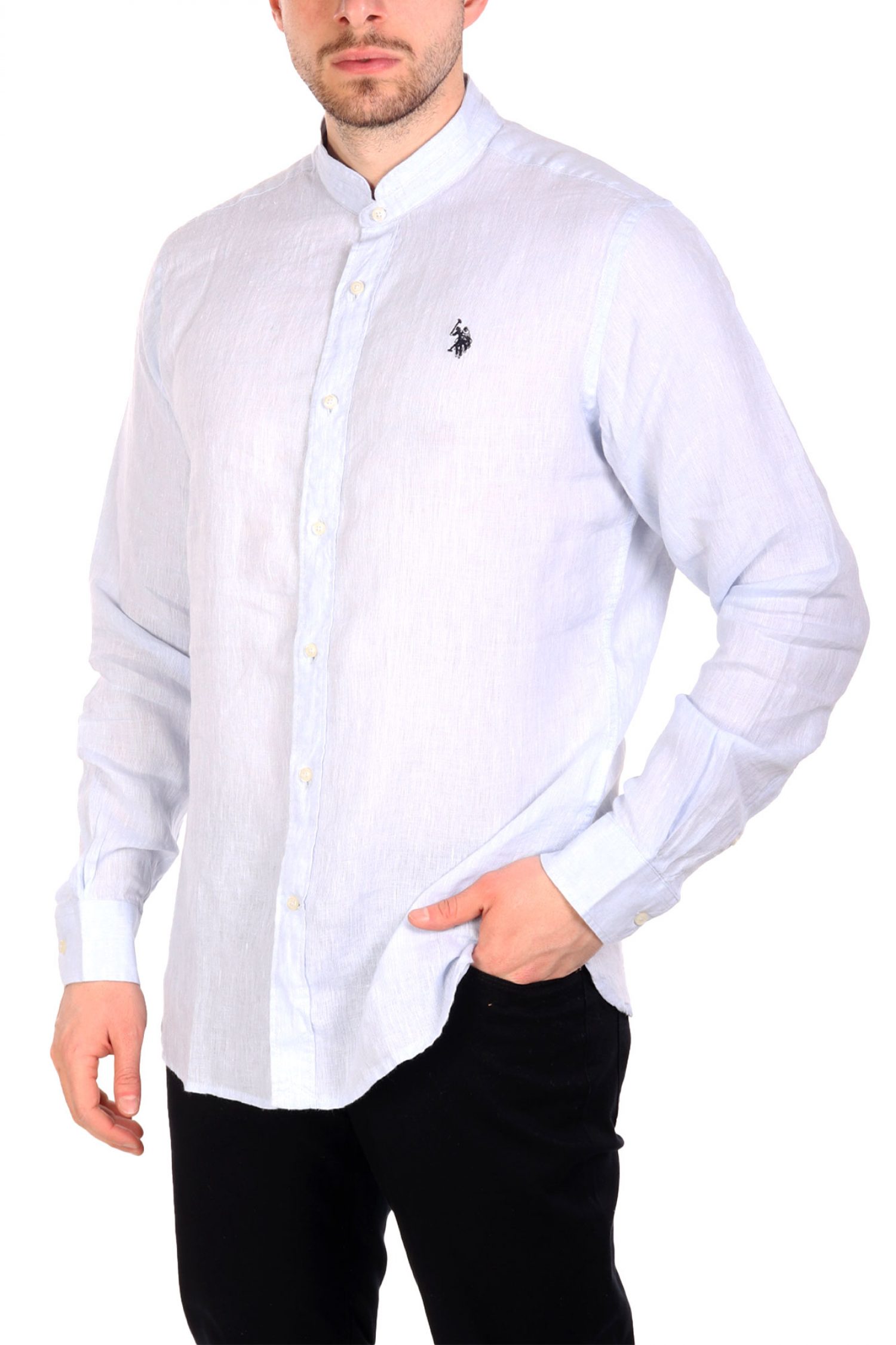 U.S.POLO ASSN ΠΟΥΚΑΜΙΣΟ ΜΑΟ SLIM FIT ΣΙΕΛ φωτογραφία