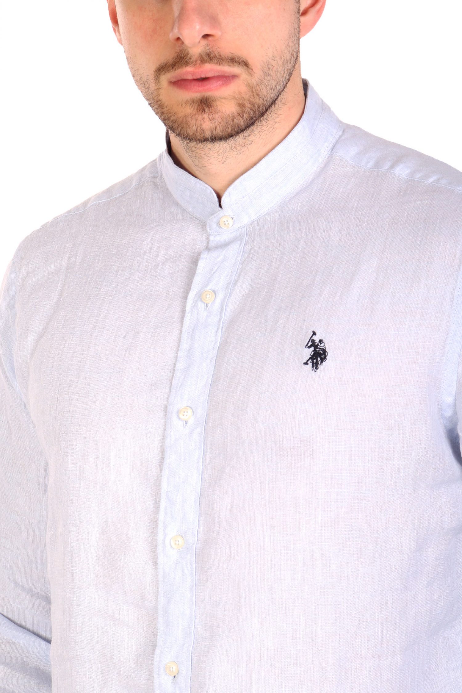 U.S.POLO ASSN ΠΟΥΚΑΜΙΣΟ ΜΑΟ SLIM FIT ΣΙΕΛ φωτογραφία