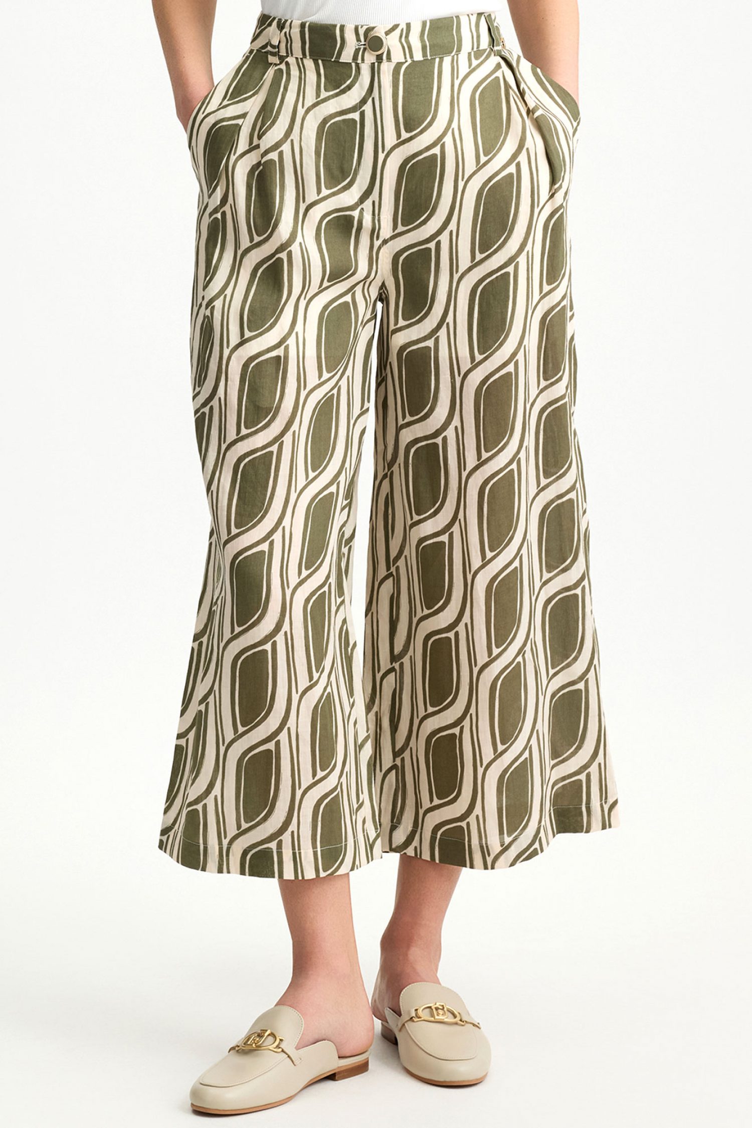 LIU-JO ΠΑΝΤΕΛΟΝΑ ΣΧΕΔΙΟ ΕΚΡΟΥ-ΛΑΔΙ