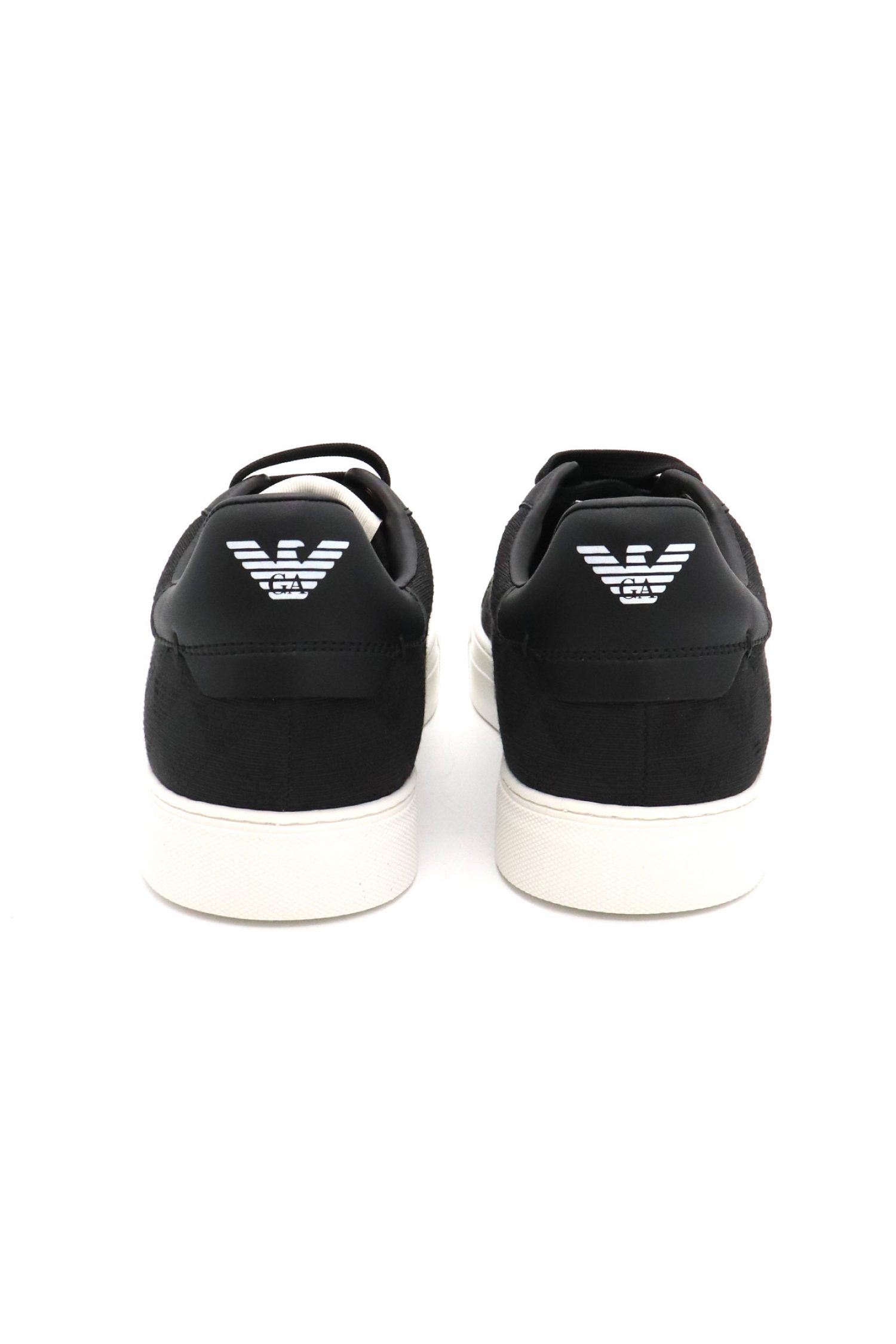 EMPORIO ARMANI ΠΑΠΟΥΤΣΙΑ SNEAKERS ALL OVER LOGO ΜΑΥΡΟ
