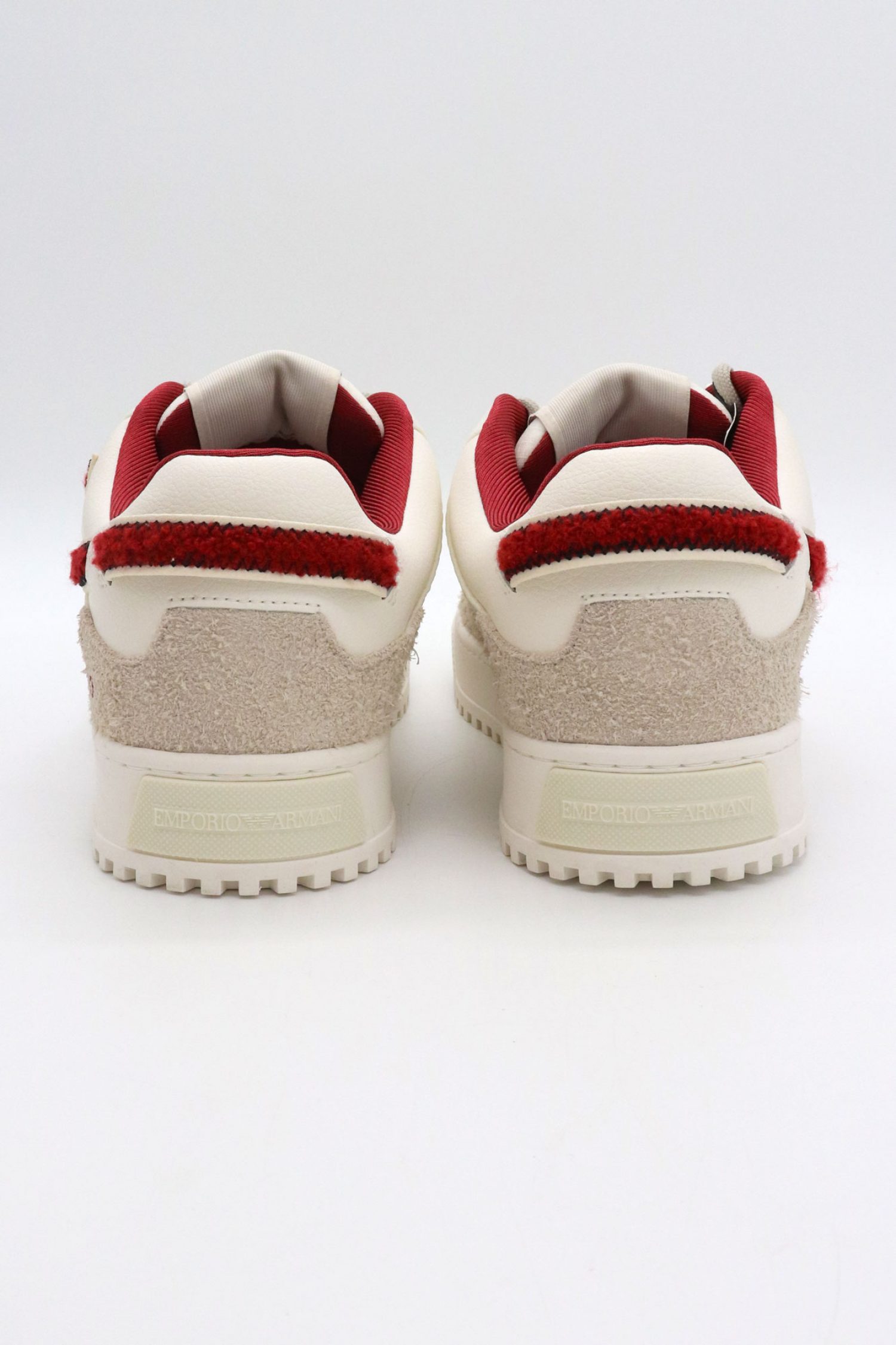 EMPORIO ARMANI ΠΑΠΟΥΤΣΙΑ SNEAKERS LOGO ΛΕΥΚΟ-ΜΠΟΡΝΤΩ