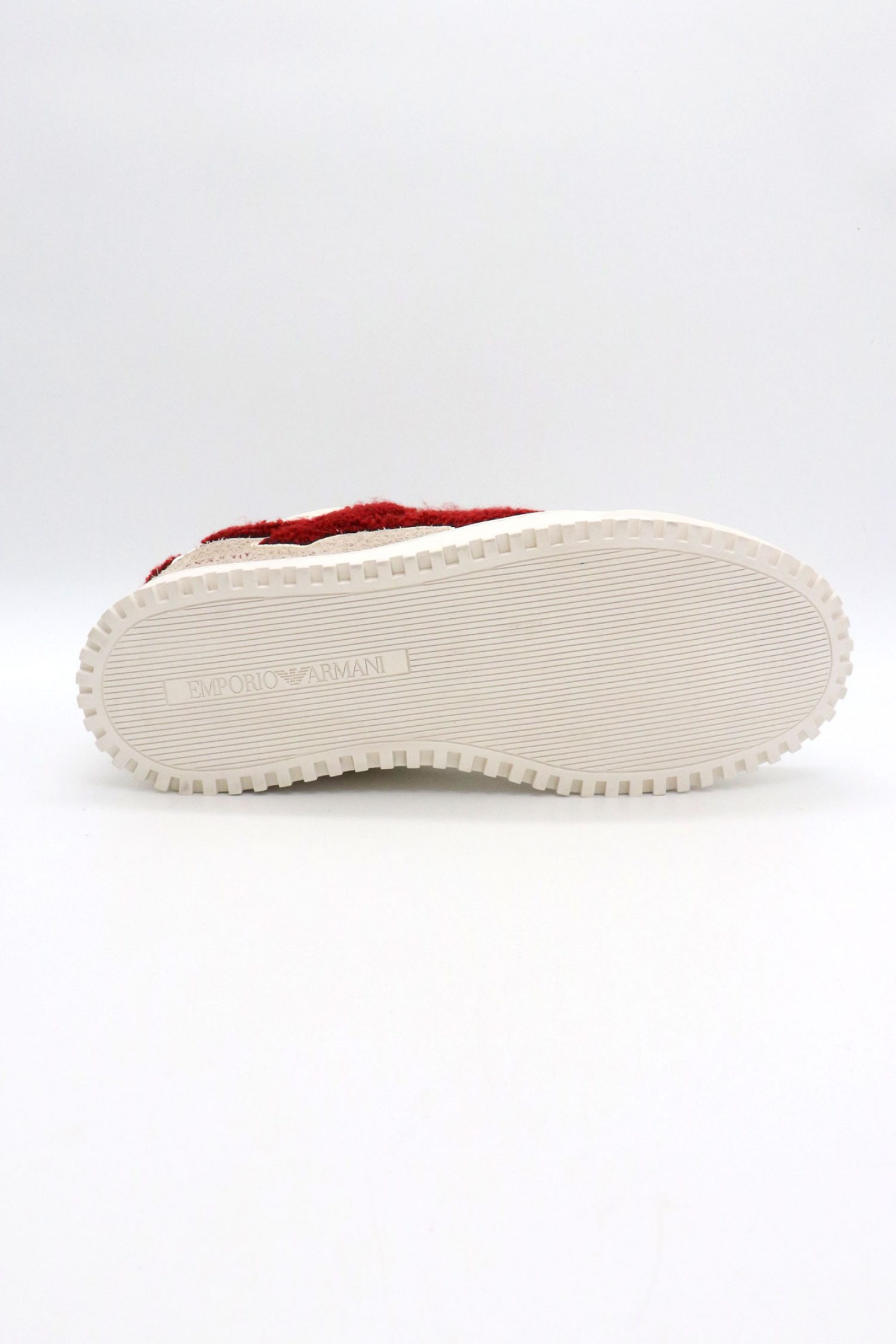 EMPORIO ARMANI ΠΑΠΟΥΤΣΙΑ SNEAKERS LOGO ΛΕΥΚΟ-ΜΠΟΡΝΤΩ