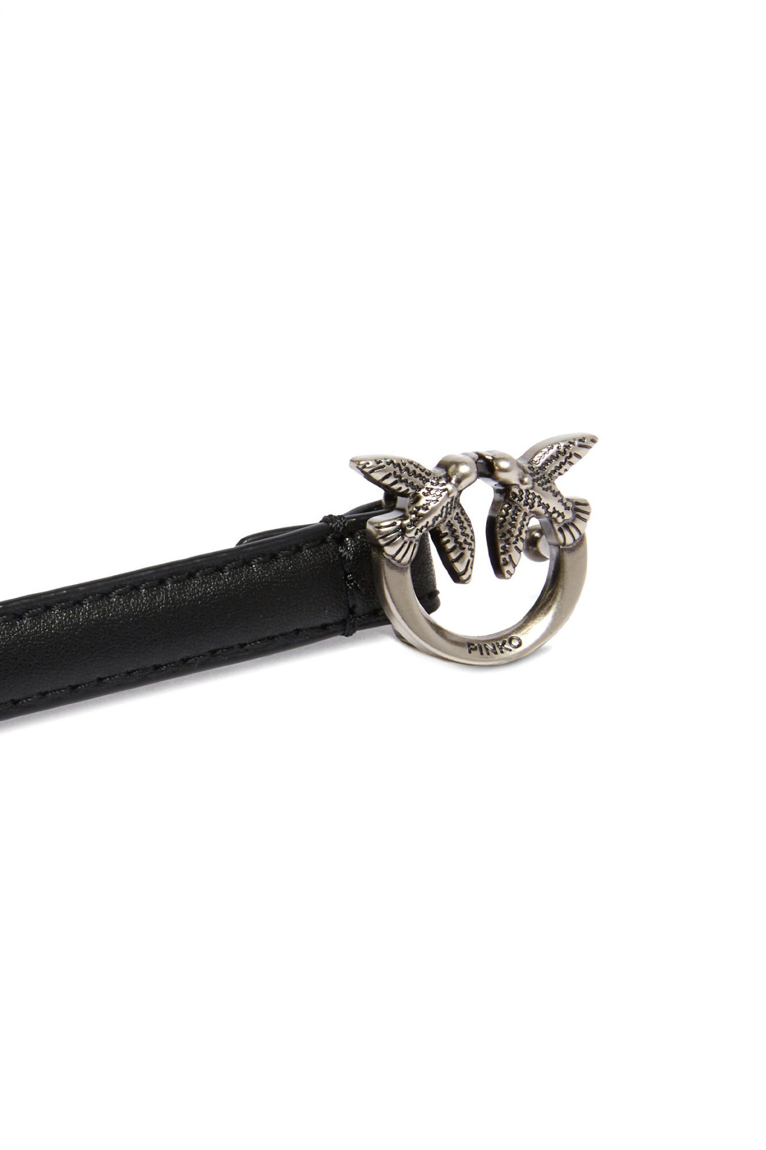 PINKO ΖΩΝΗ LOVE BERRY H1 BELT VITELLO SETA ΑΓΡΑΦΑ ΑΣΗΜΙ-ΜΑΥΡΟ φωτογραφία