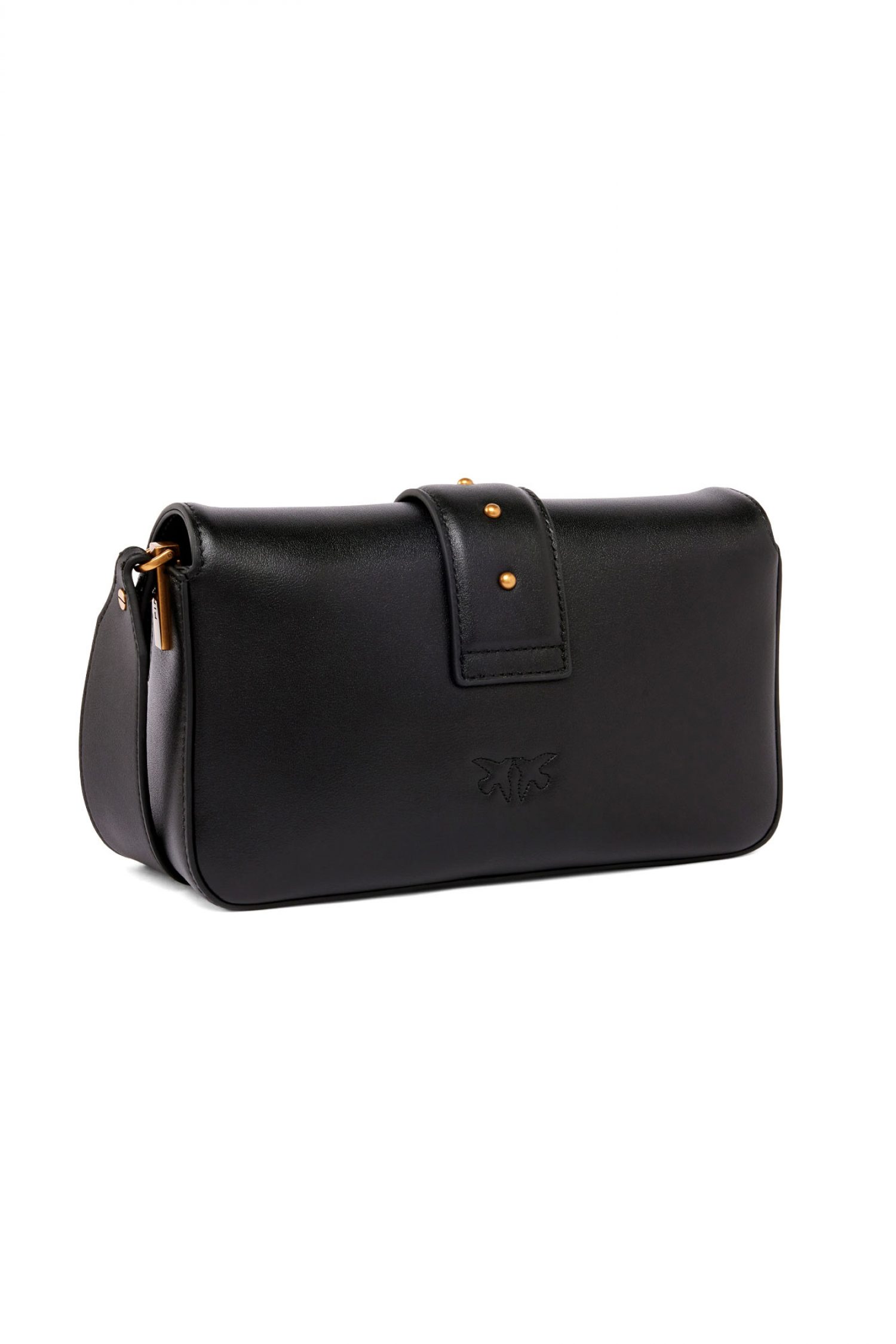 PINKO ΤΣΑΝΤΑΚΙ LOVE ONE MINI FL VITELLO MORBIDO ΜΑΥΡΟ