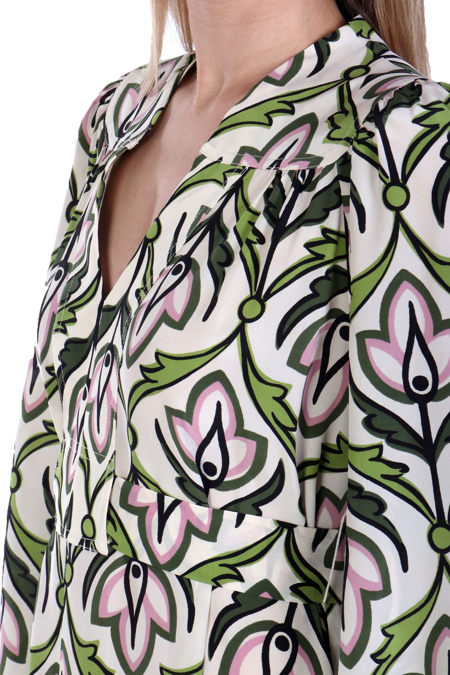 MAX MARA WEEKEND ΦΟΡΕΜΑ MIDI BADEN ΜΕΤΑΞΙ ΕΜΠΡΙΜΕ ΕΚΡΟΥ-ΠΡΑΣΙΝΟ-ΡΟΖ φωτογραφία