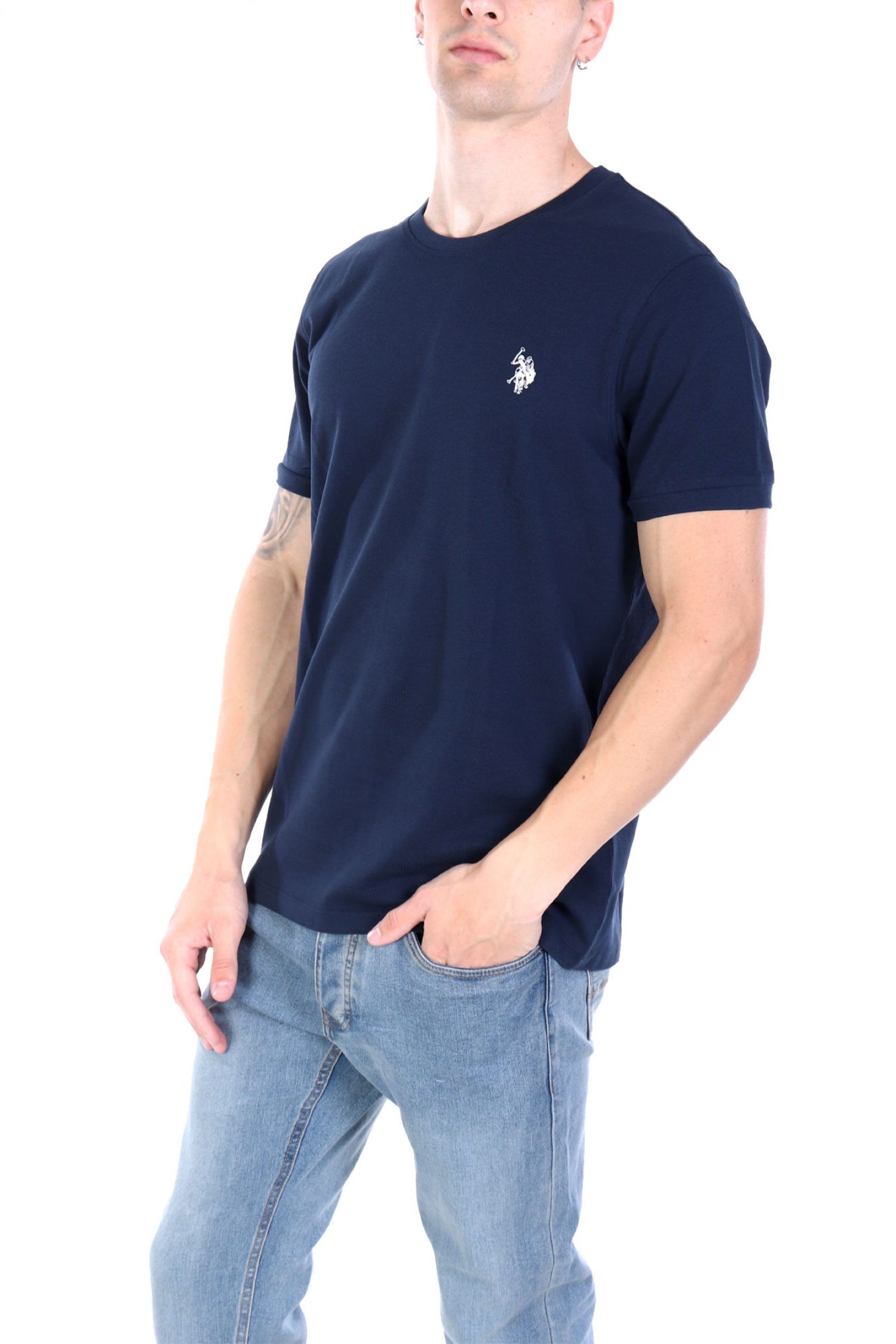 U.S. POLO ASSN. ΜΠΛΟΥΖΑ T-SHIRT ΜΠΛΕ ΠΙΚΕ