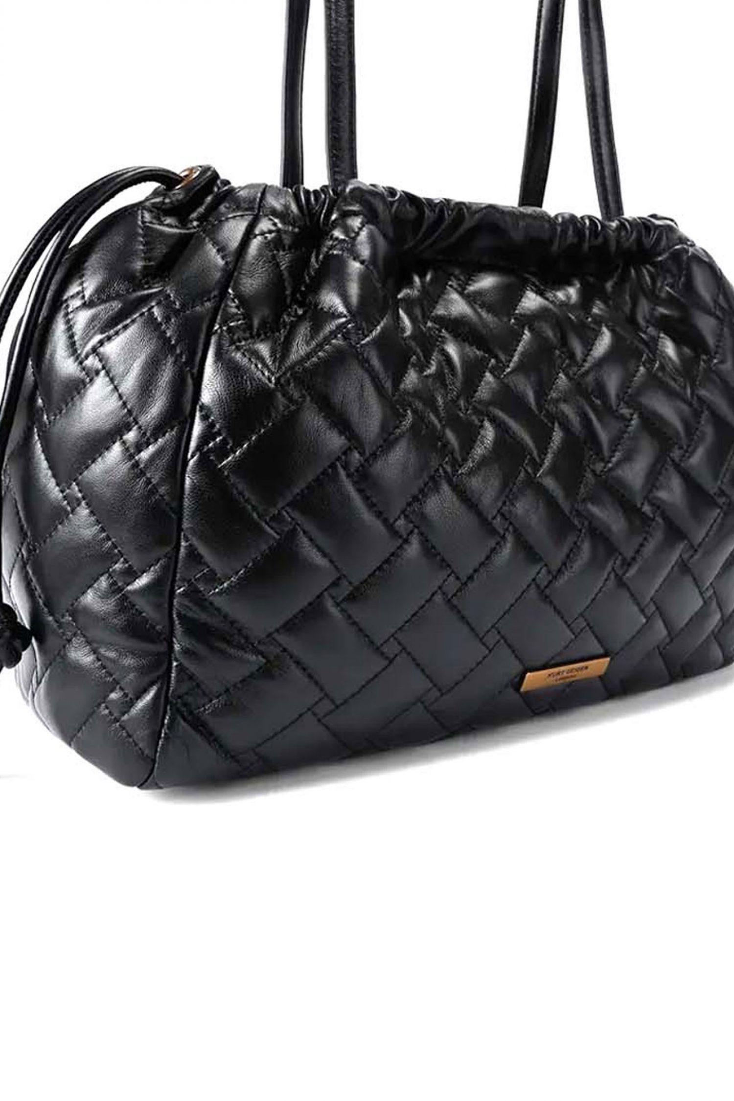 KURT GEIGER ΤΣΑΝΤΑ ΩΜΟΥ KENSINGTON STRING TOTE ΚΑΠΙΤΟΝE LOGO ΜΑΥΡΟ φωτογραφία