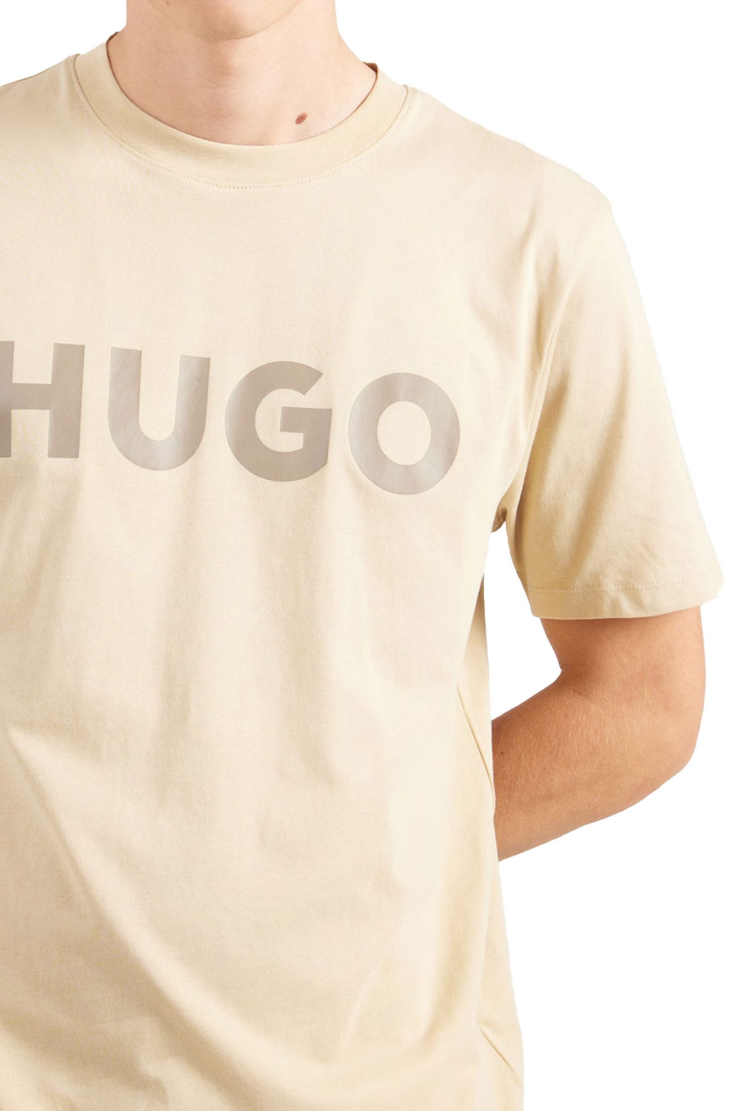 HUGO T-SHIRT DULIVIO LOGO ΜΠΕΖ φωτογραφία