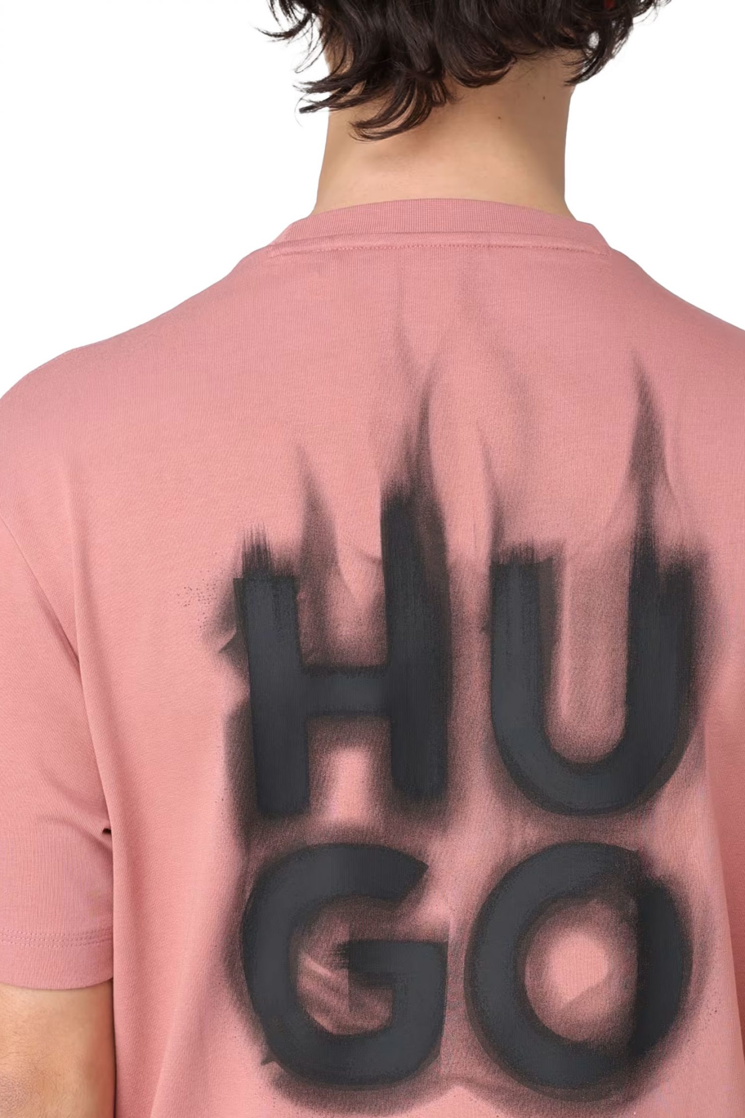 HUGO T-SHIRT DALSAR RELAXED FIT LOGO ΡΟΖ φωτογραφία