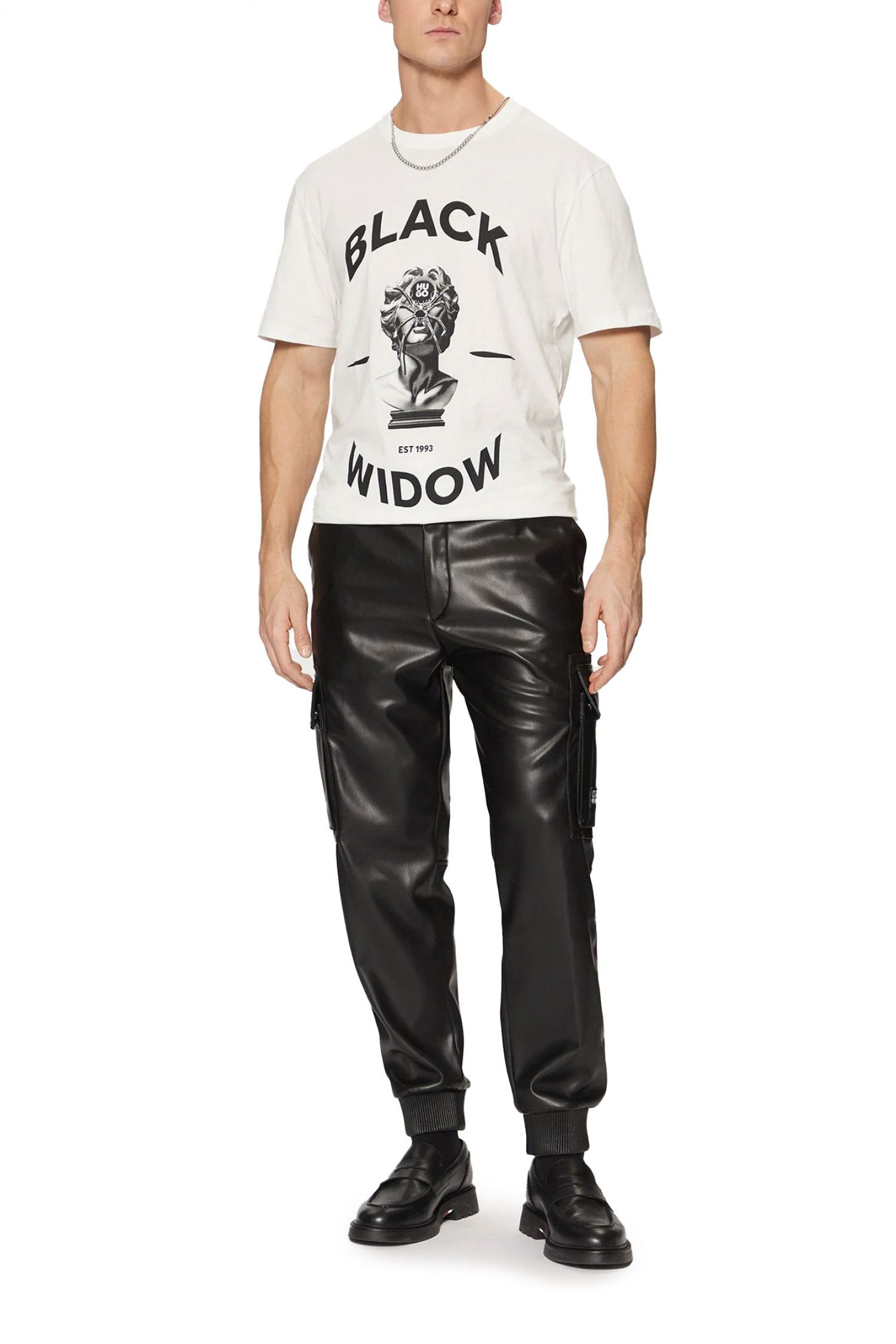 HUGO T-SHIRT DOSTALGI LOGO ΛΕΥΚΟ