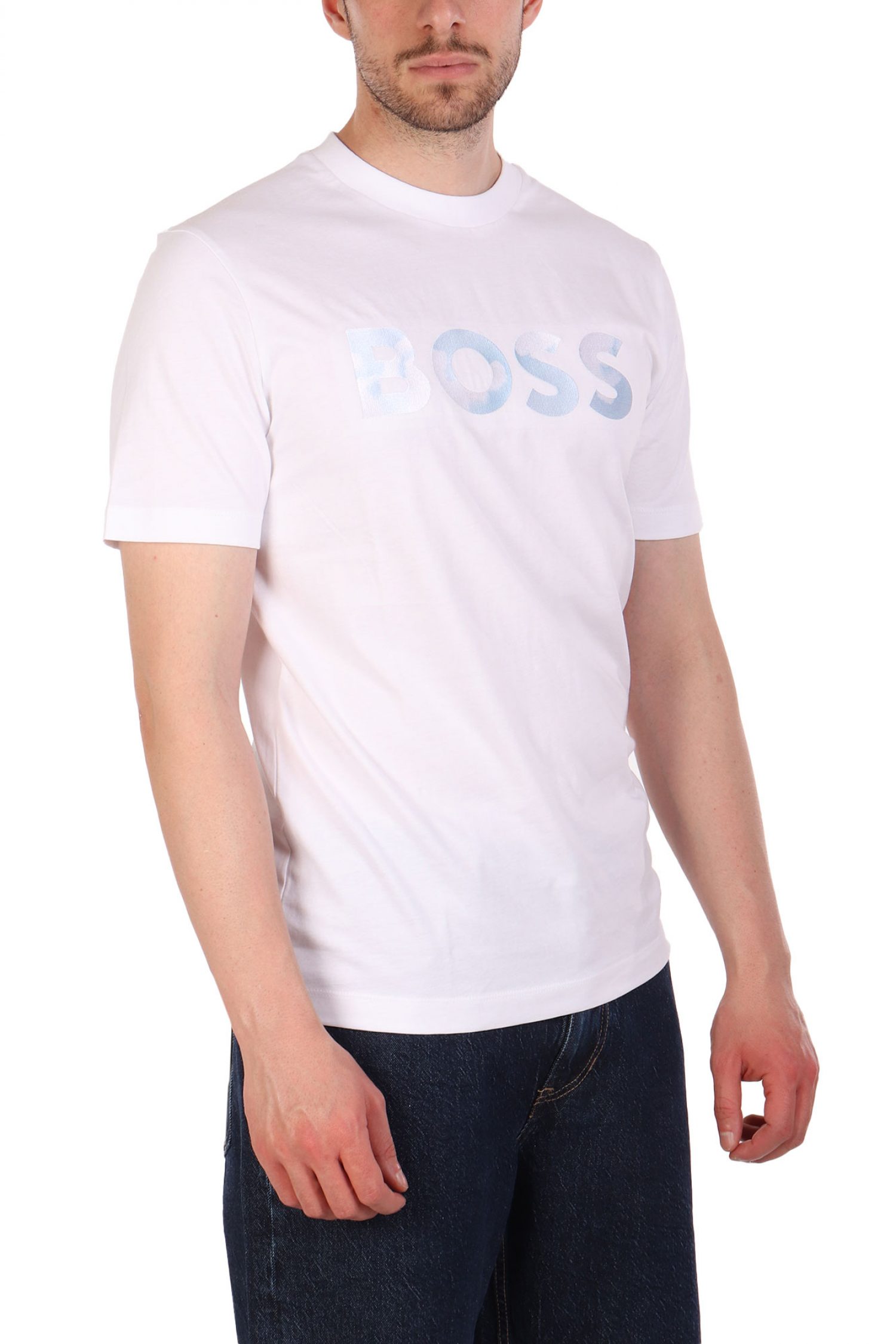 BOSS T-SHIRT REGULAR FIT C-THOMPSON 70 LOGO ΕΚΡΟΥ φωτογραφία