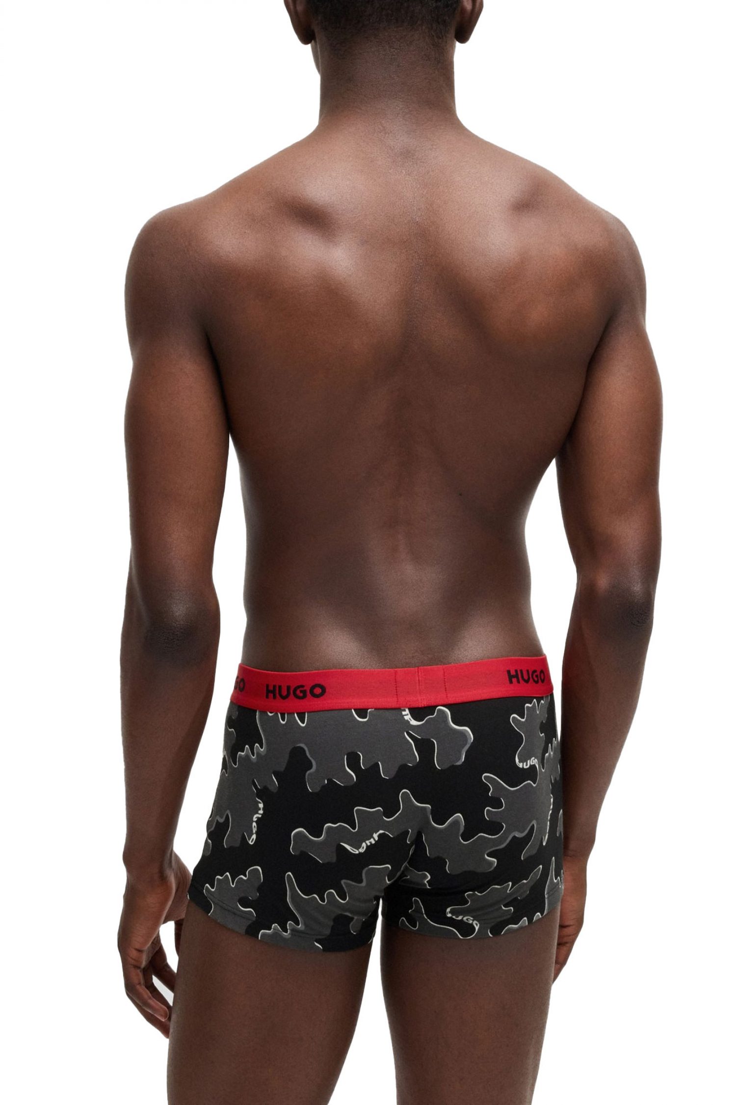 HUGO ΕΣΩΡΟΥΧΟ TRUNK TRIPLET DESIGN COTTON STRETCH ΜΑΥΡΟ