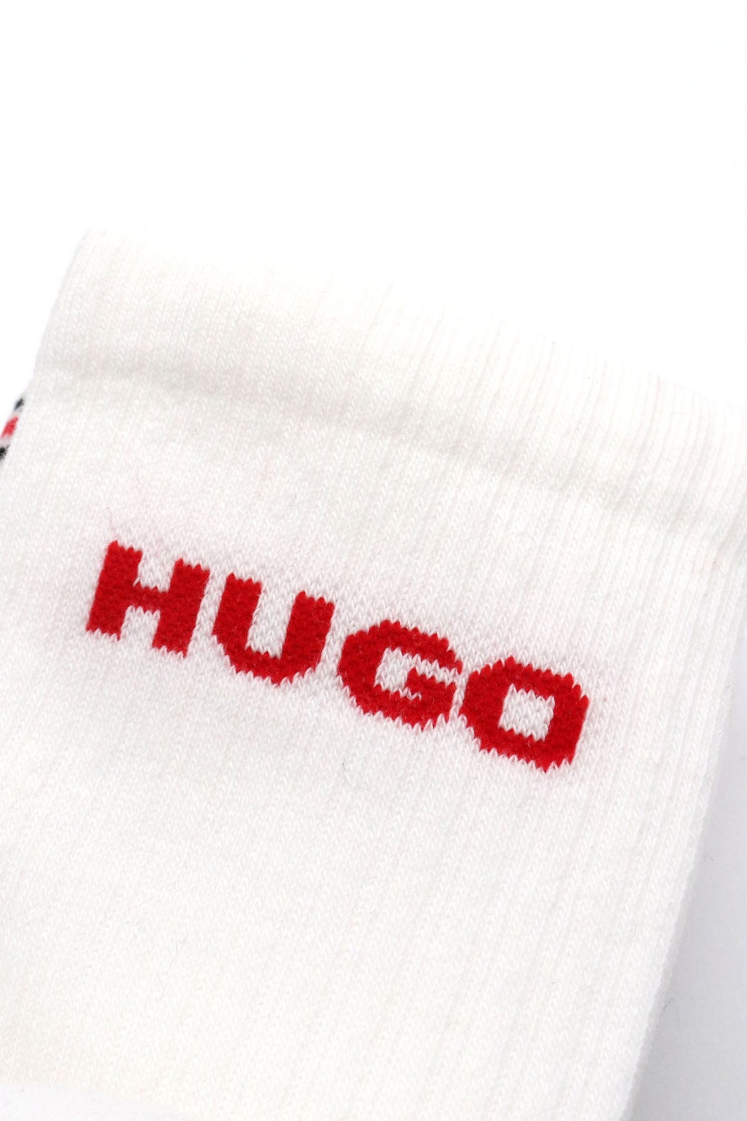 HUGO ΚΑΛΤΣΕΣ 3P QS RIB RACING CC LOGO ΛΕΥΚΟ-ΚΟΚΚΙΝΟ