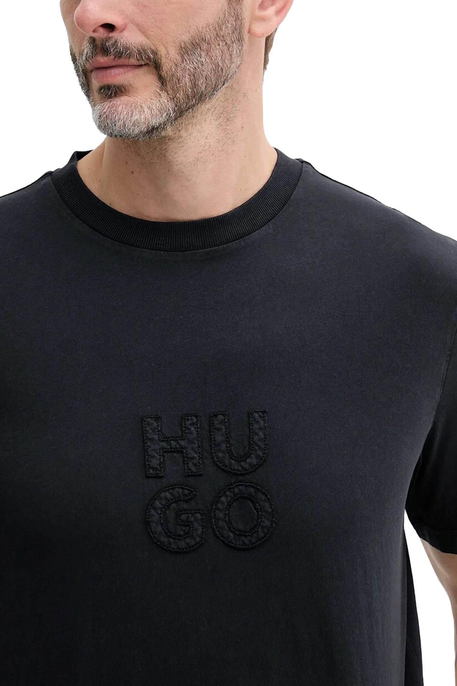 HUGO T-SHIRT DUSTRESS LOGO ΜΑΥΡΟ φωτογραφία