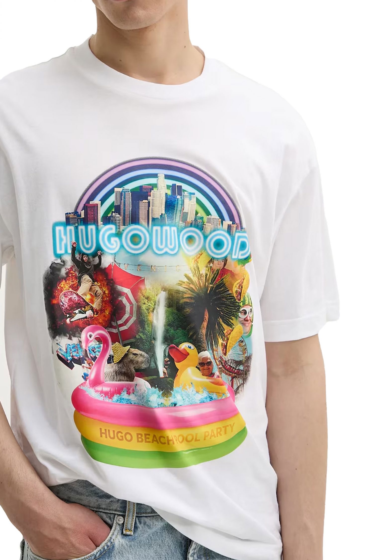 HUGO T-SHIRT DUWOOD LOGO ΛΕΥΚΟ φωτογραφία