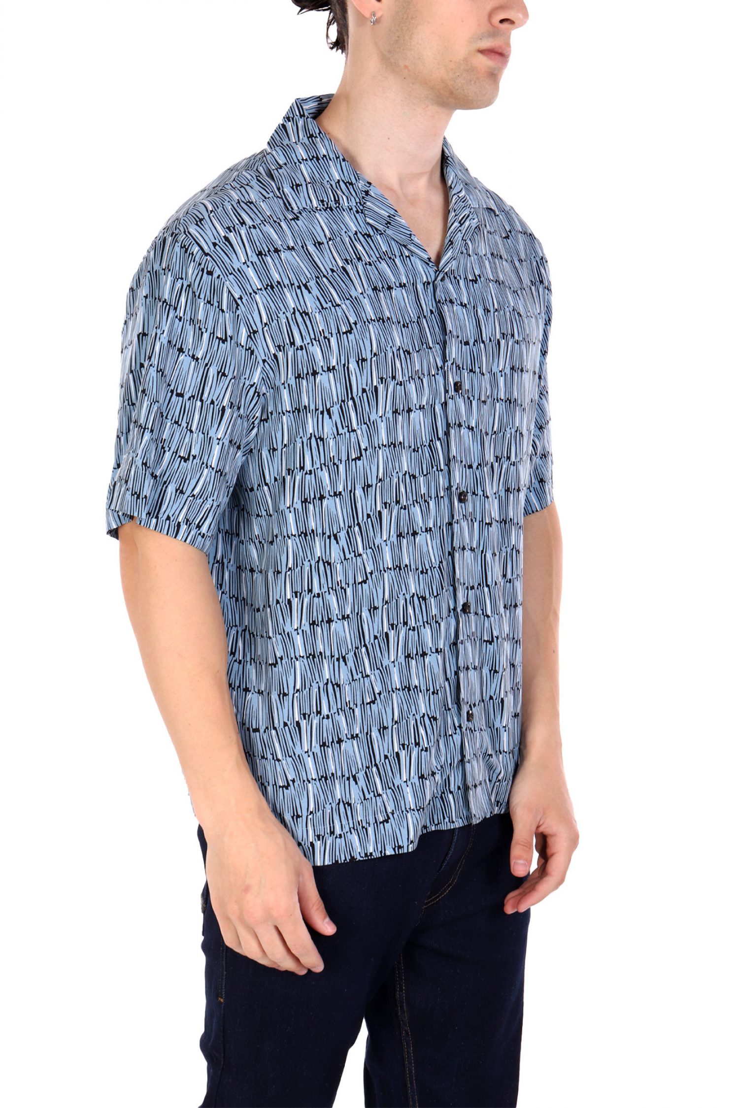 HUGO ΠΟΥΚΑΜΙΣΟ ΚΟΝΤΟΜΑΝΙΚΟ ESPINO ΕΜΠΡΙΜΕ ΜΠΛΕ-ΛΕΥΚΟ φωτογραφία