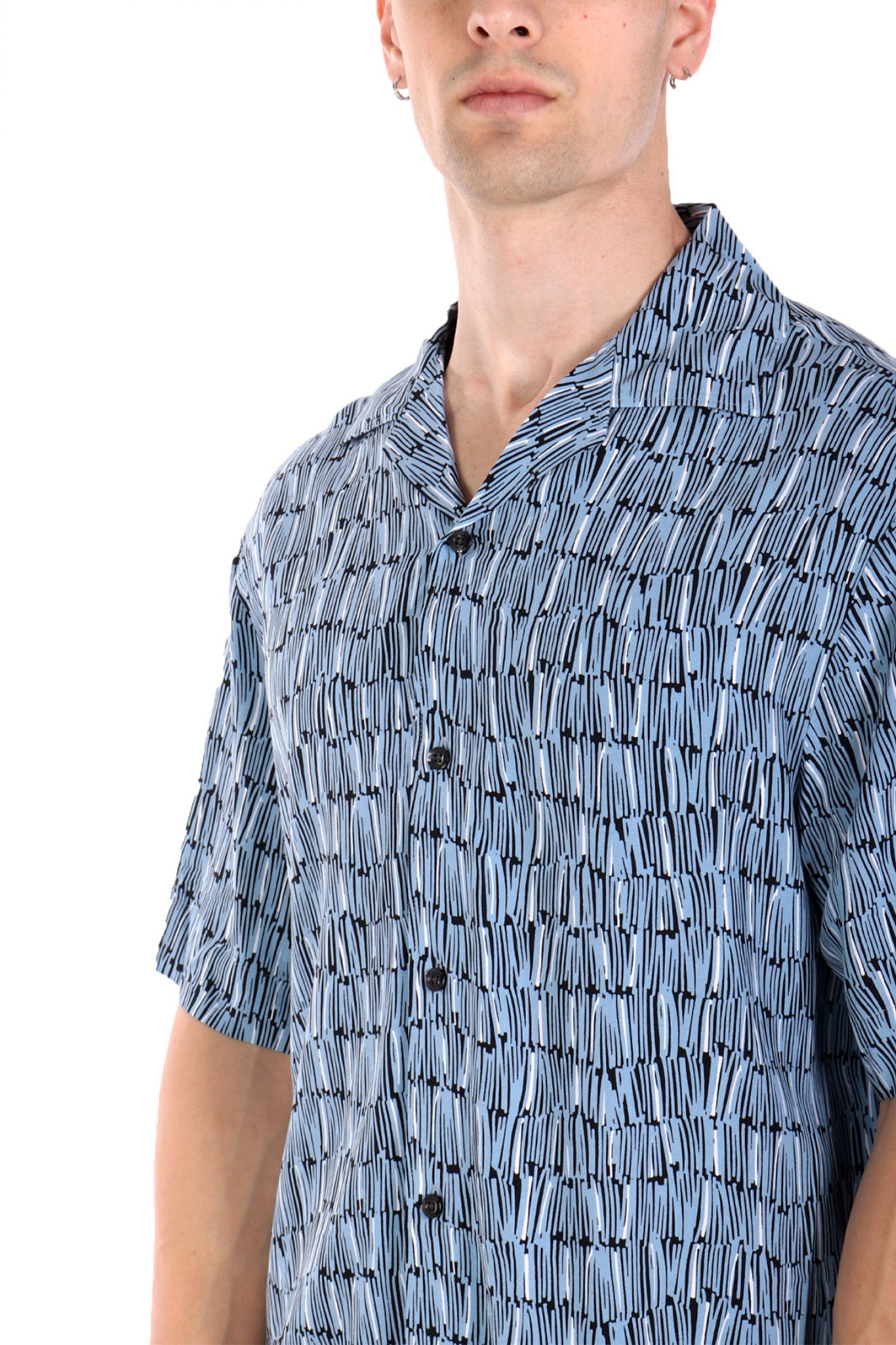 HUGO ΠΟΥΚΑΜΙΣΟ ΚΟΝΤΟΜΑΝΙΚΟ ESPINO ΕΜΠΡΙΜΕ ΜΠΛΕ-ΛΕΥΚΟ φωτογραφία