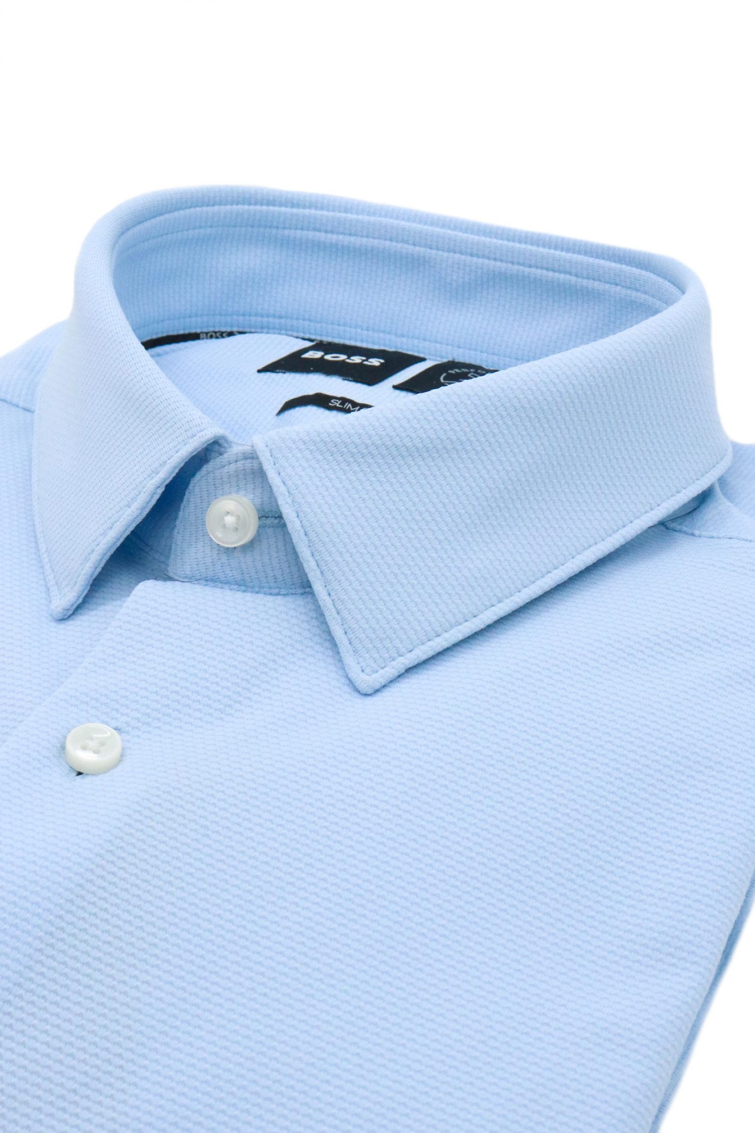 BOSS PERFORMANCE ΠΟΥΚΑΜΙΣΟ ΜΙΚΡΟΣΧΕΔΙΟ SLIM FIT P-HANK-S-KENT-C1-222 ΣΙΕΛ