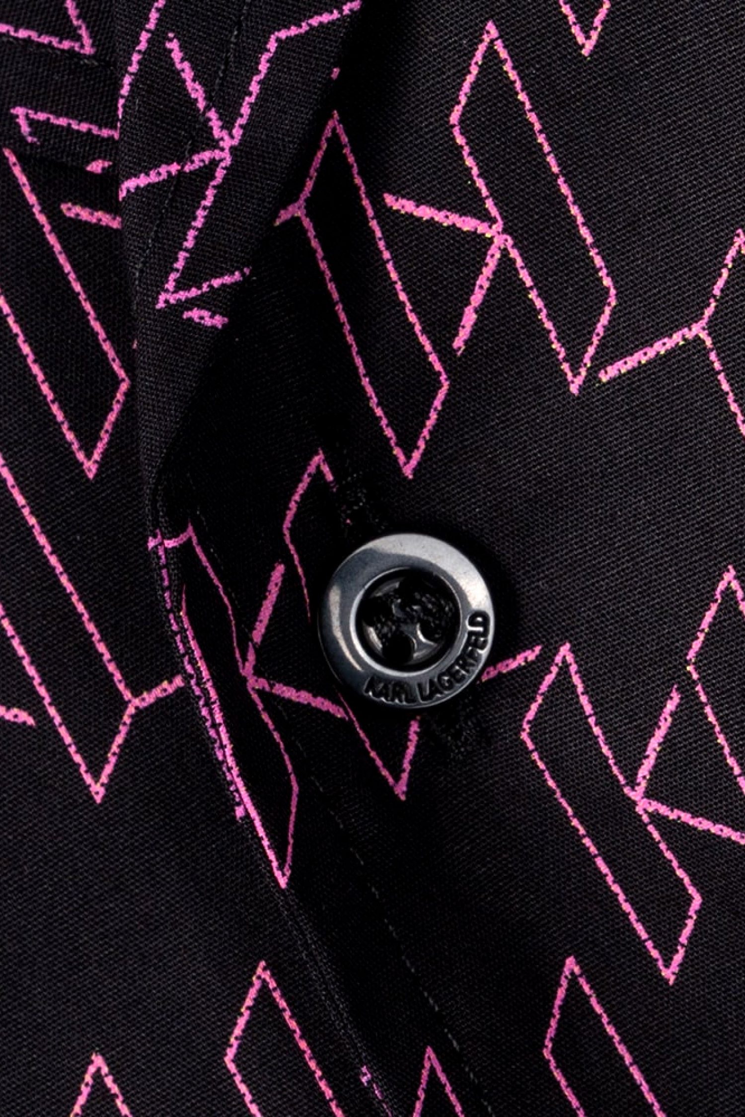 KARL LAGERFELD ΠΟΥΚΑΜΙΣΟ ALL OVER LOGO MULTI ΜΑΥΡΟ