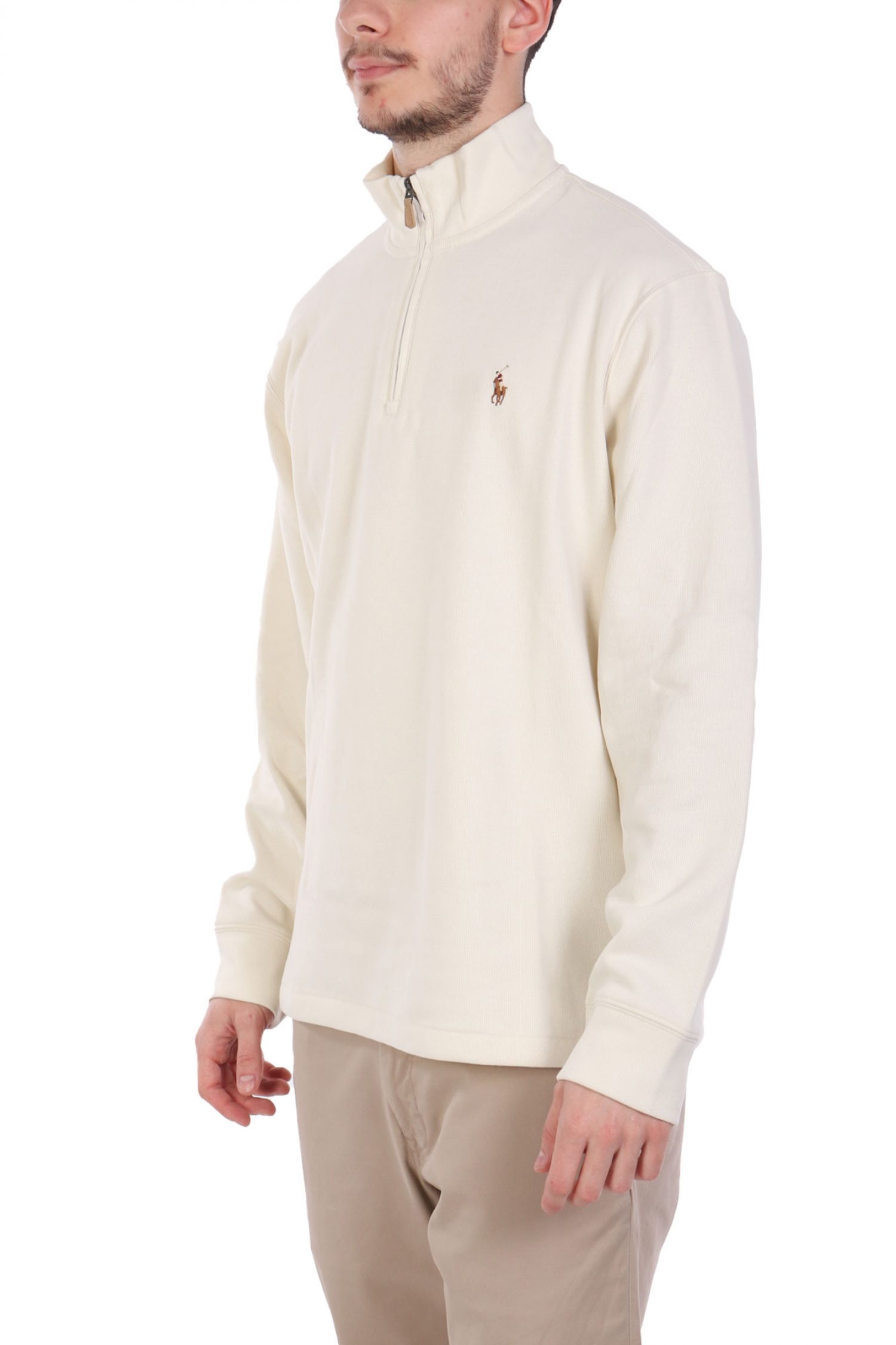 RALPH LAUREN ΠΛΕΚΤΟ HALFZIP LOGO ΕΚΡΟΥ φωτογραφία