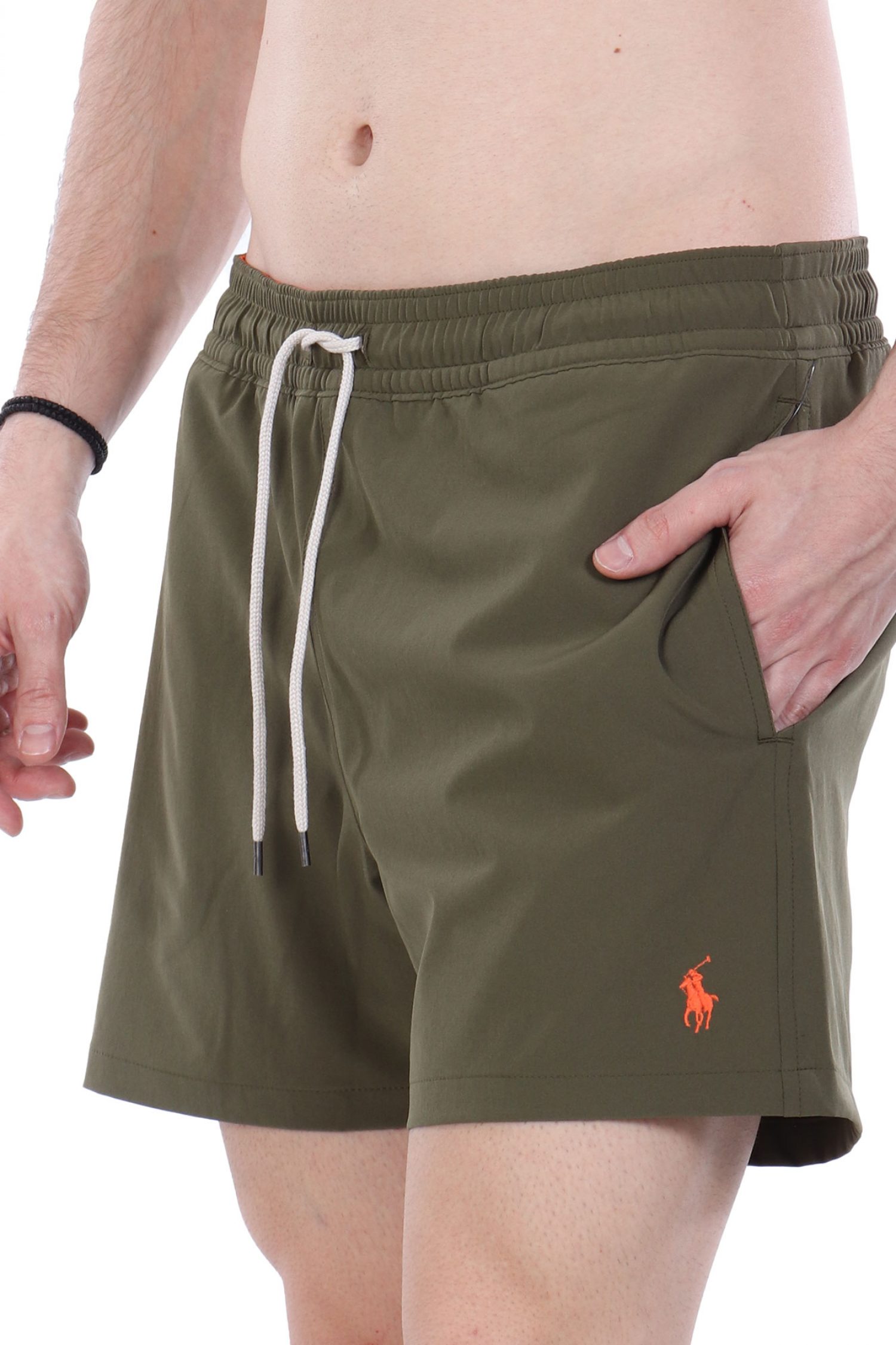 RALPH LAUREN ΜΑΓΙΩ SHORT M CLASSICS TRAVELER LOGO ΧΑΚΙ