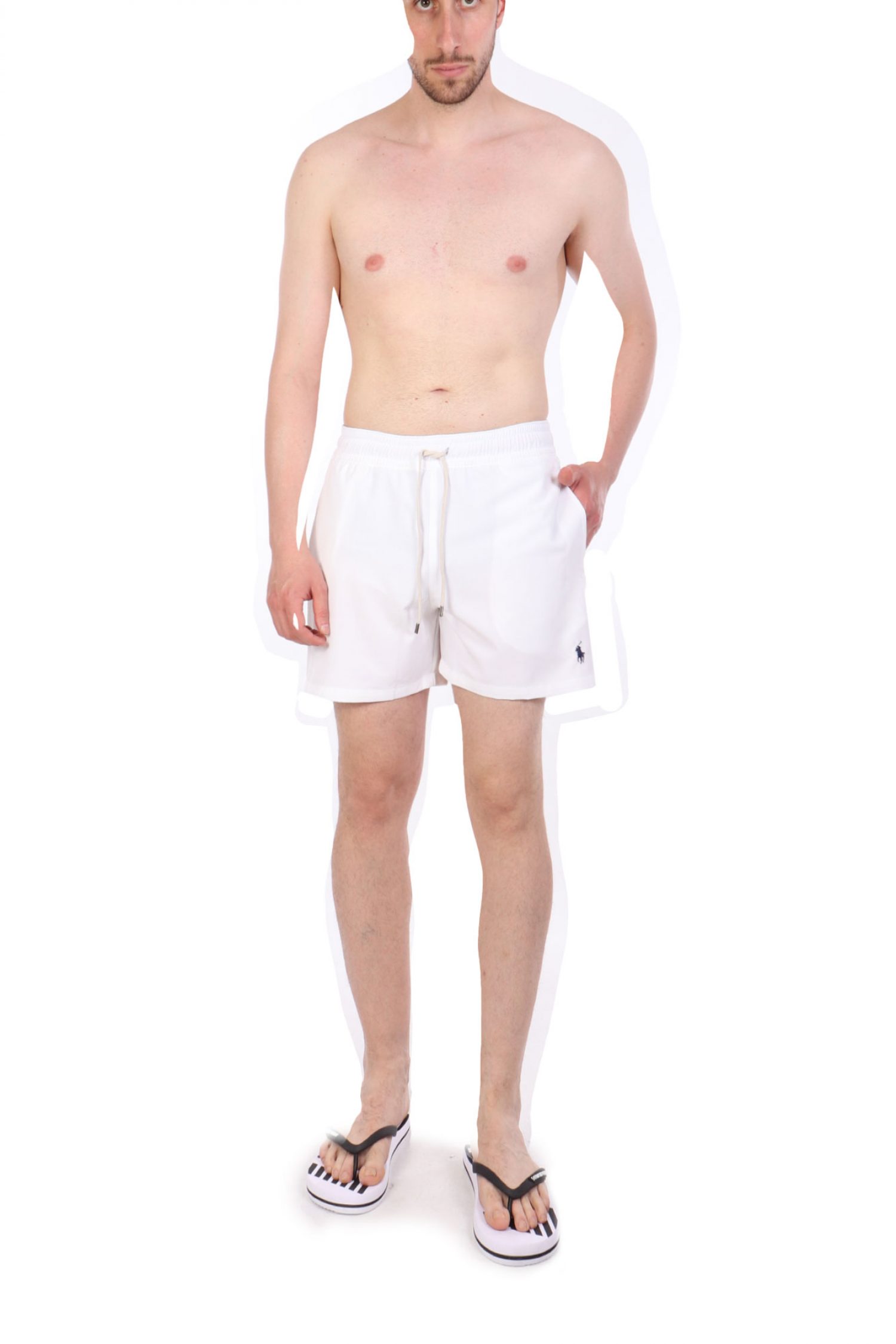 RALPH LAUREN ΜΑΓΙΩ SHORT M CLASSICS TRAVELER LOGO ΛΕΥΚΟ