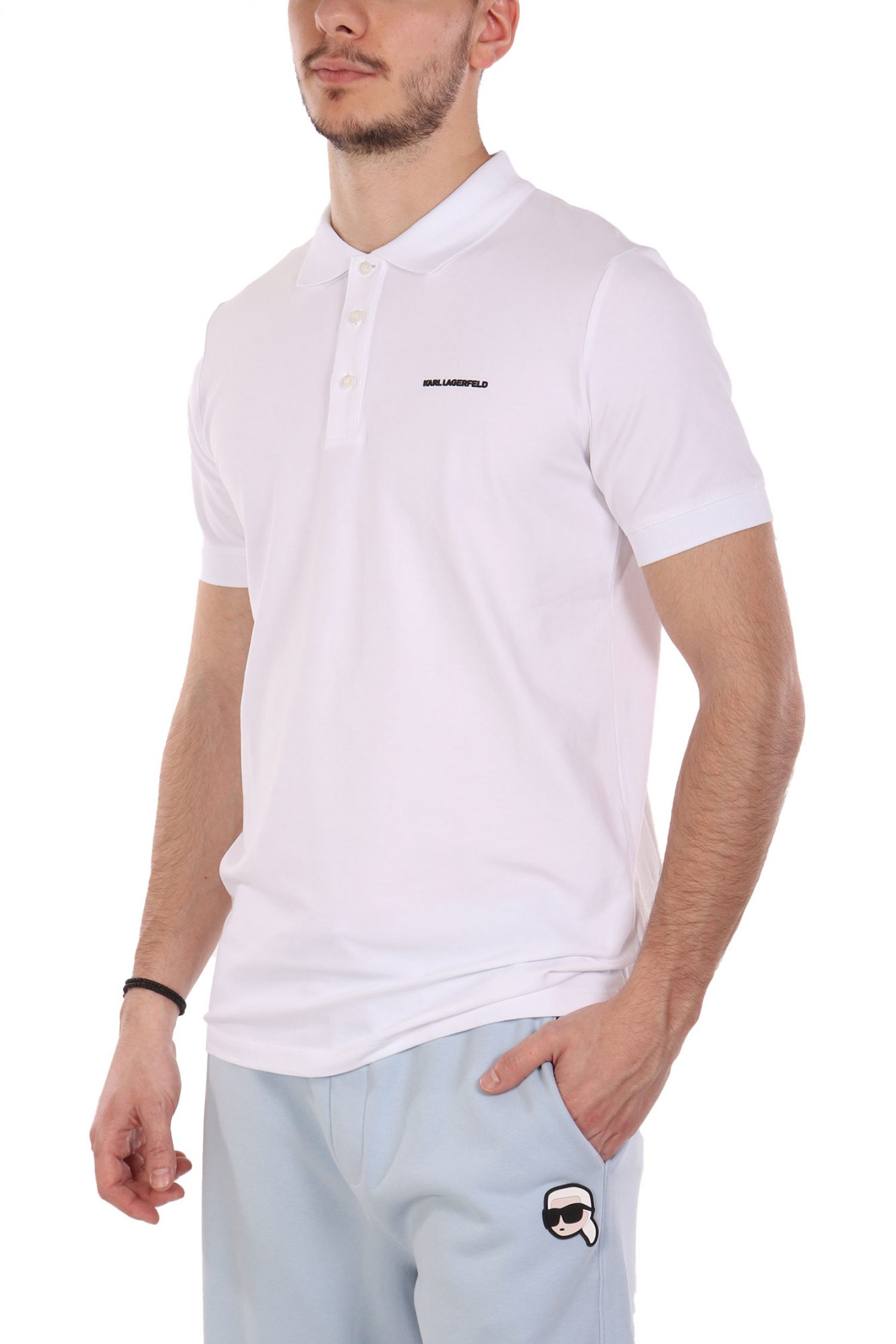 KARL LAGERFELD POLO LOGO ΛΕΥΚΟ