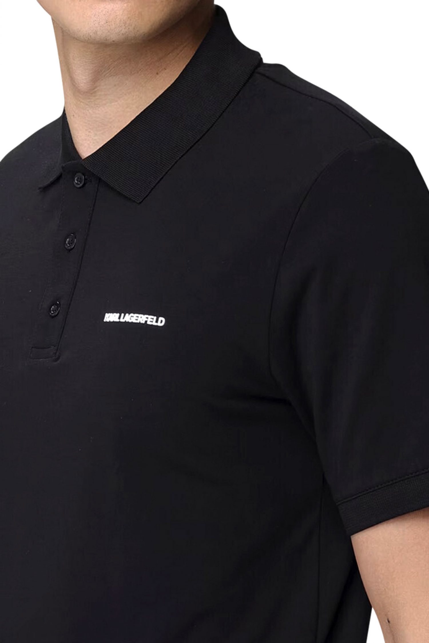 KARL LAGERFELD POLO LOGO ΜΑΥΡΟ