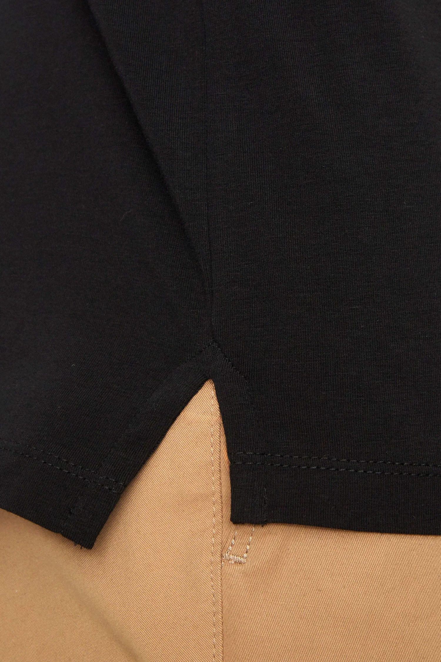 KARL LAGERFELD POLO HALFZIP METALLIC LOGO ΜΑΥΡΟ φωτογραφία