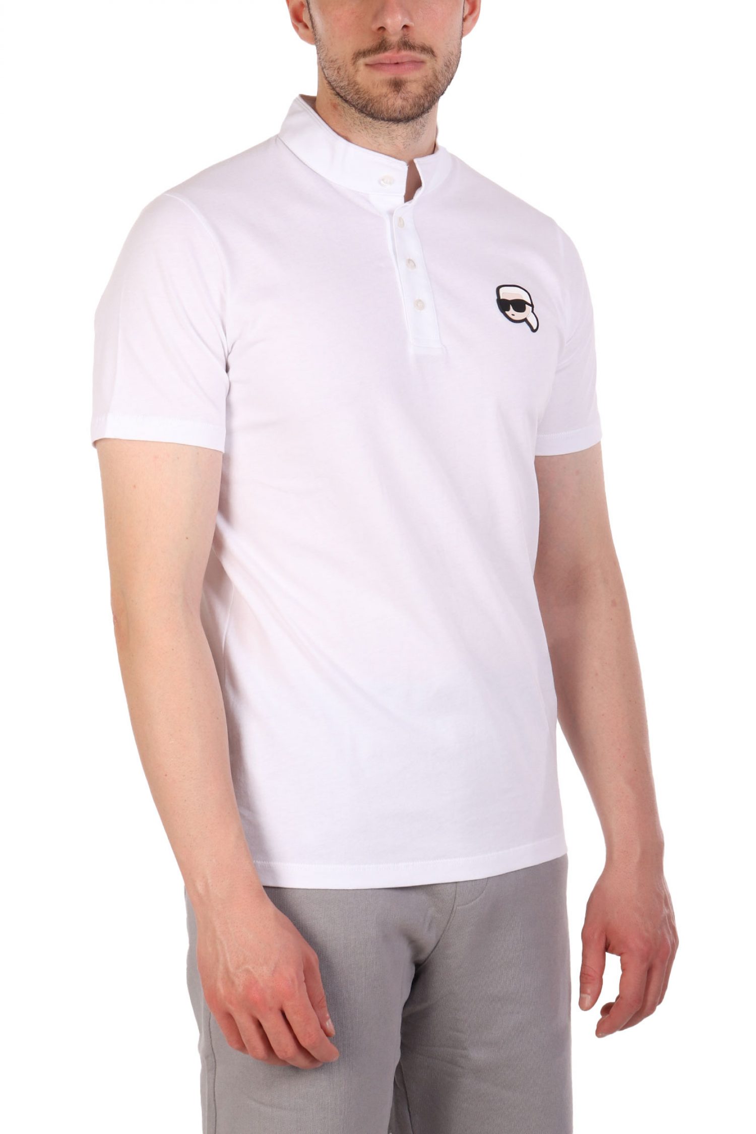 KARL LAGERFELD POLO MAO LOGO ΛΕΥΚΟ