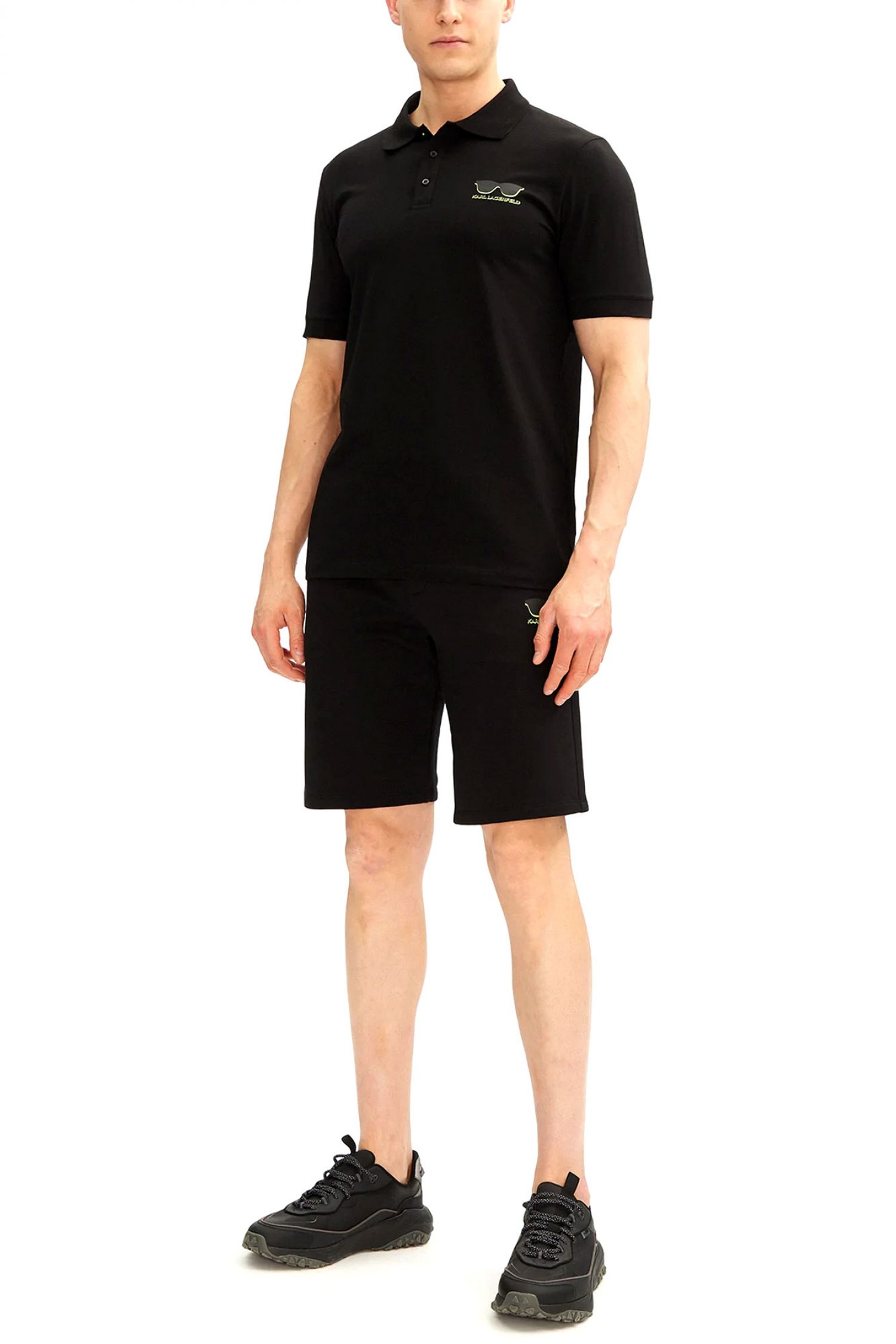 KARL LAGERFELD POLO LOGO ΜΑΥΡΟ-ΚΙΤΡΙΝΟ