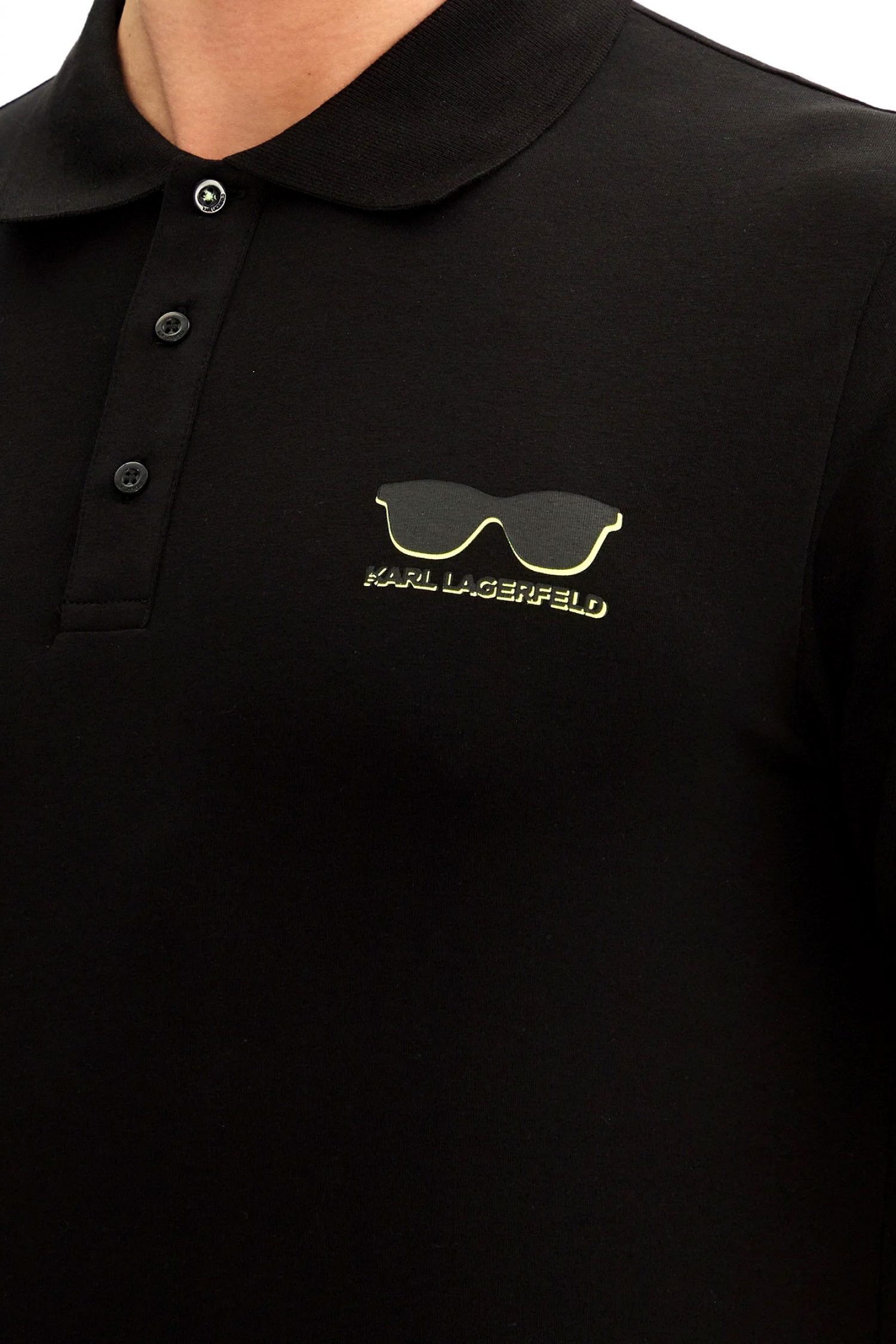 KARL LAGERFELD POLO LOGO ΜΑΥΡΟ-ΚΙΤΡΙΝΟ