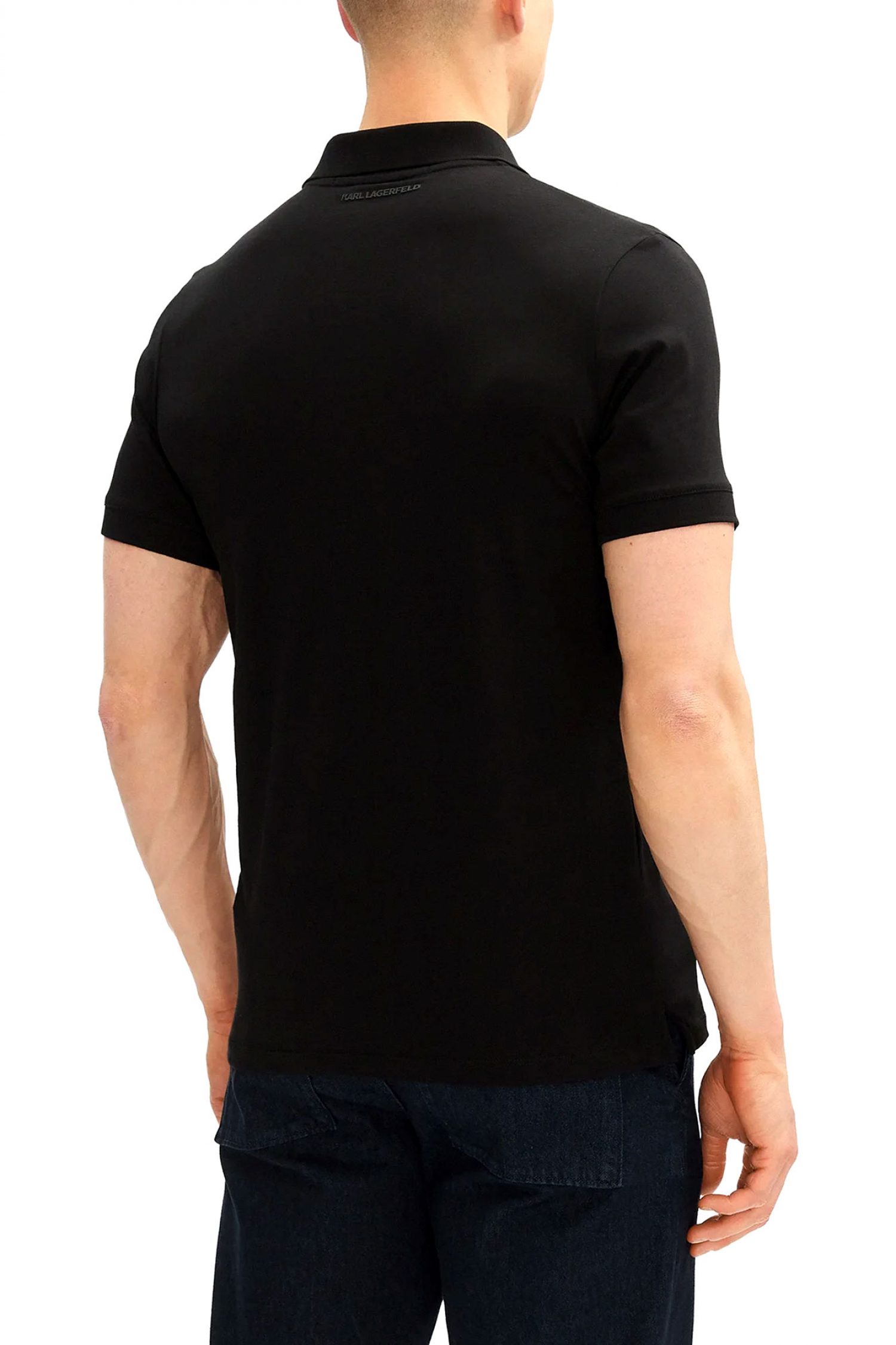 KARL LAGERFELD POLO LOGO ΜΑΥΡΟ