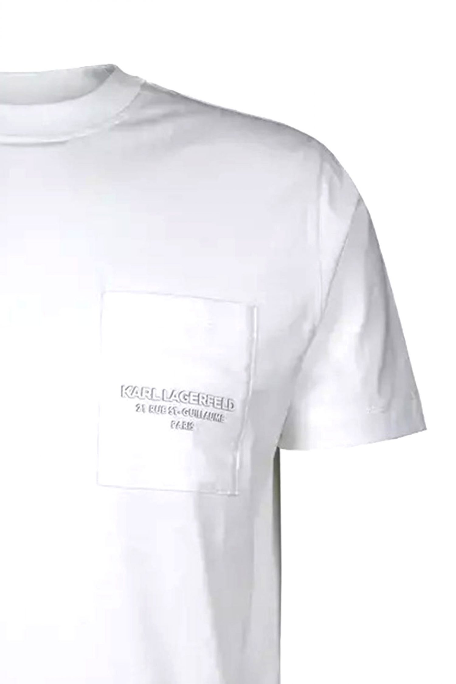KARL LAGERFELD T-SHIRT CREW NECK LOGO ΛΕΥΚΟ φωτογραφία