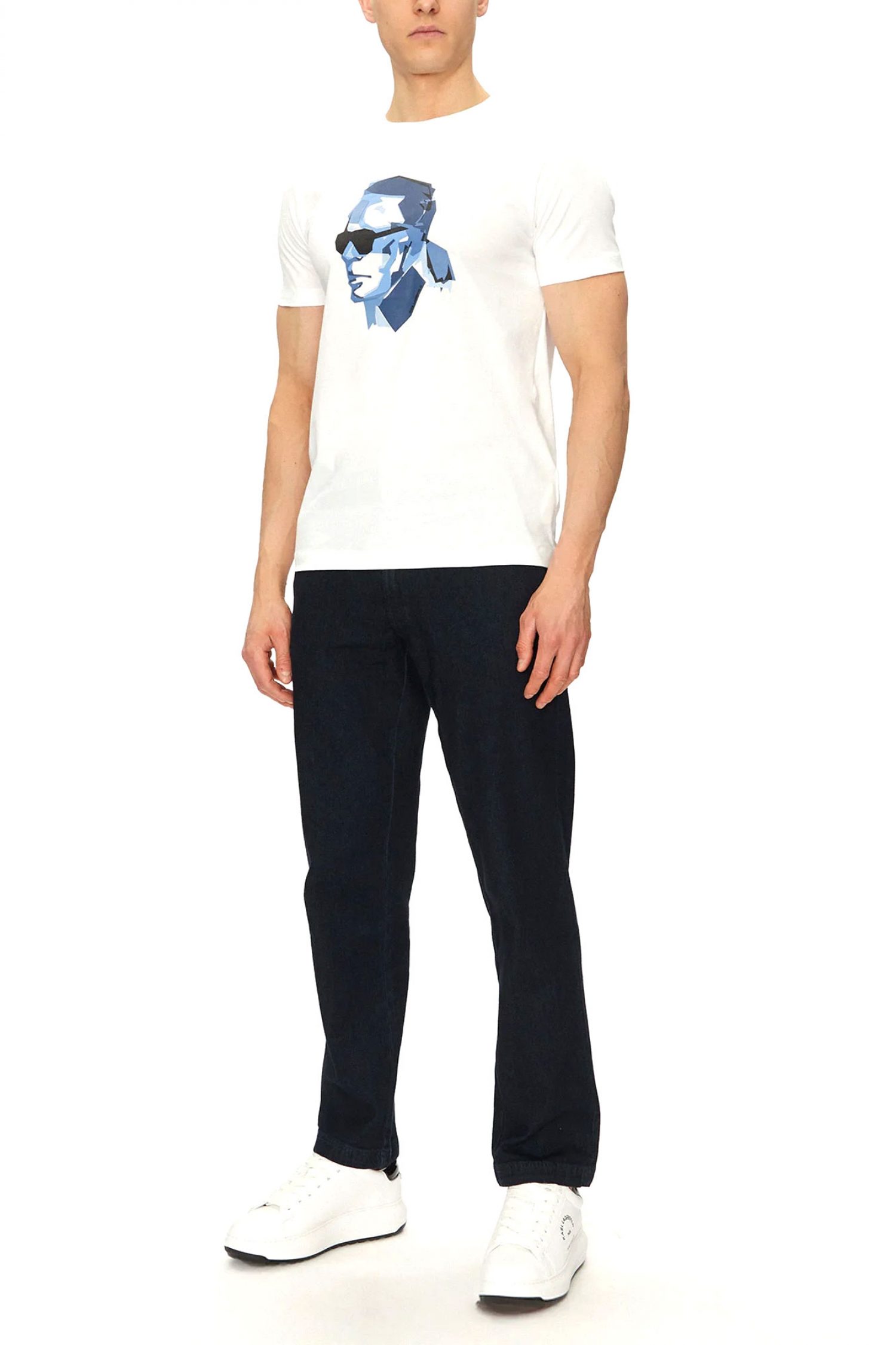 KARL LAGERFELD T-SHIRT CREW NECK LOGO ΛΕΥΚΟ φωτογραφία