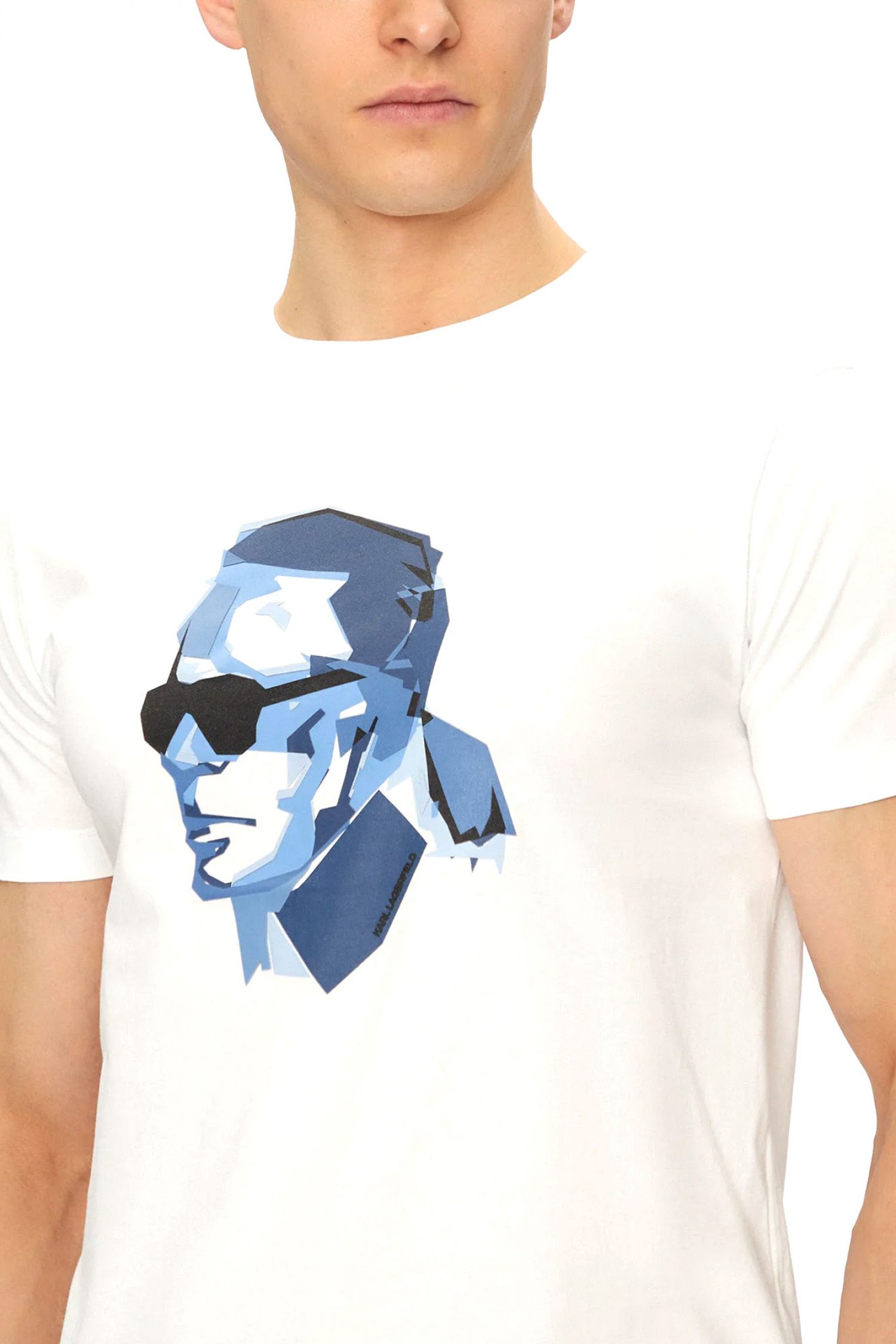 KARL LAGERFELD T-SHIRT CREW NECK LOGO ΛΕΥΚΟ φωτογραφία