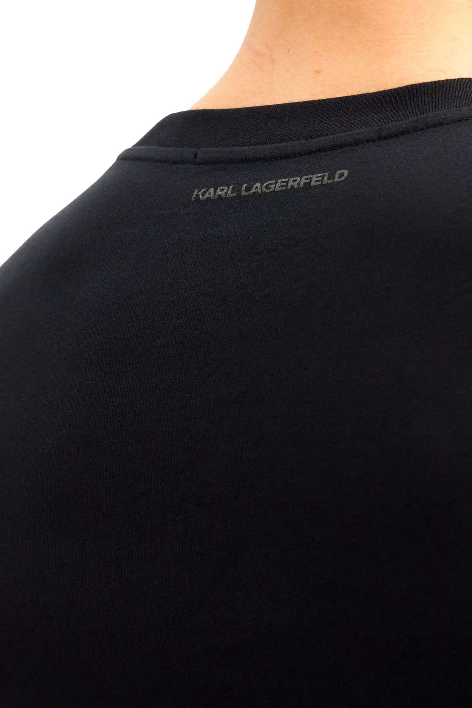 KARL LAGERFELD T-SHIRT CREW NECK LOGO ΜΠΛΕ φωτογραφία