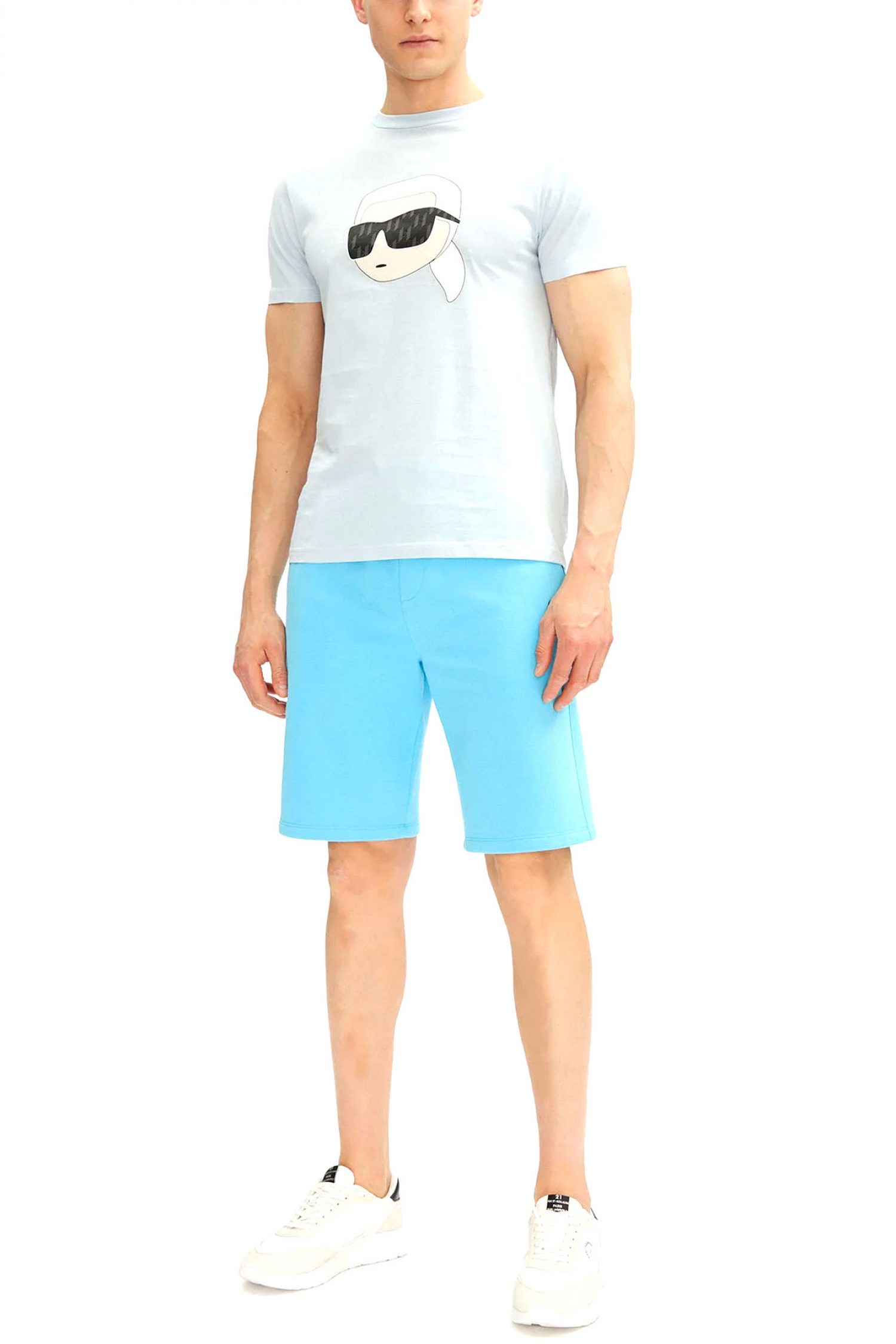 KARL LAGERFELD T-SHIRT CREW NECK LOGO ΣΙΕΛ φωτογραφία