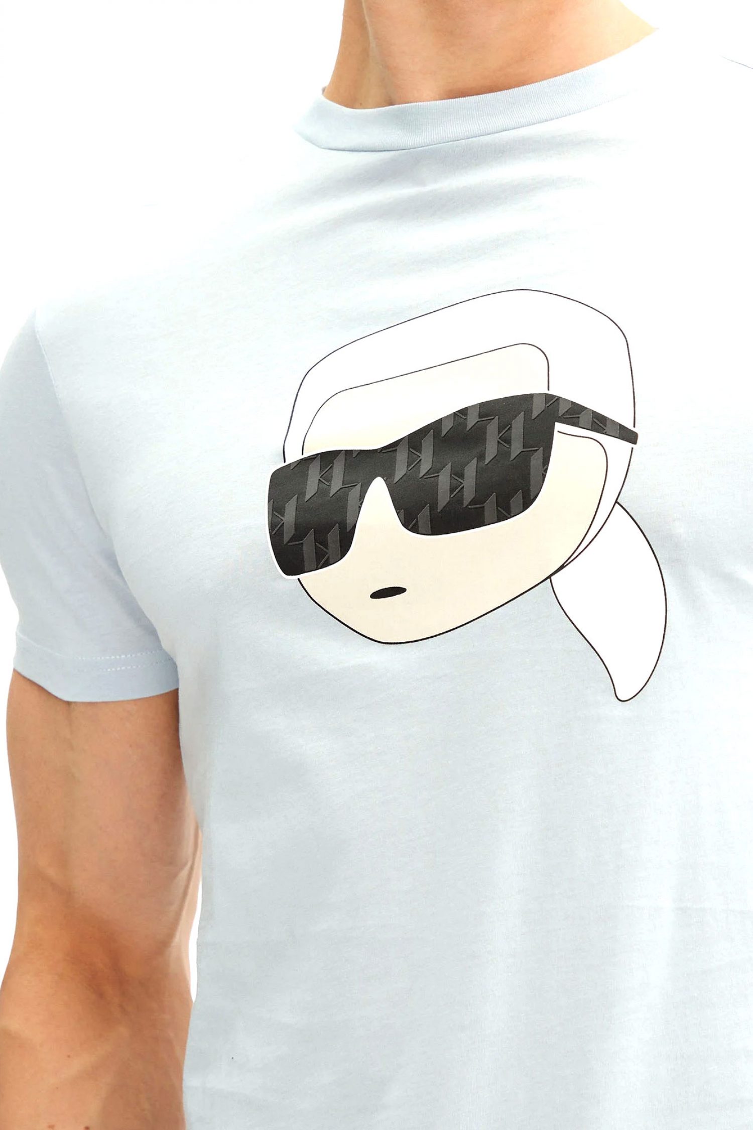 KARL LAGERFELD T-SHIRT CREW NECK LOGO ΣΙΕΛ φωτογραφία