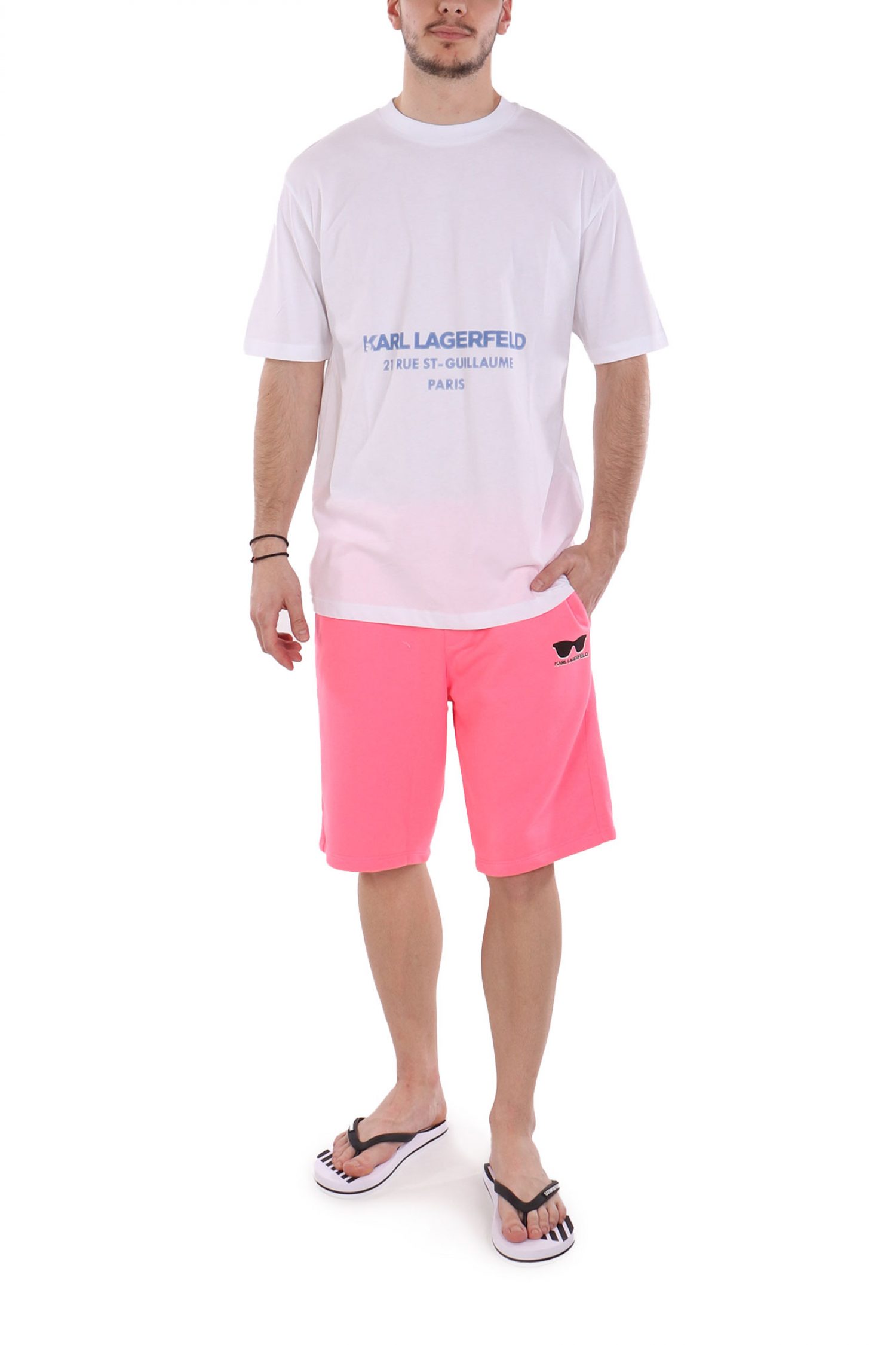 KARL LAGERFELD T-SHIRT CREW NECK LOGO ΛΕΥΚΟ