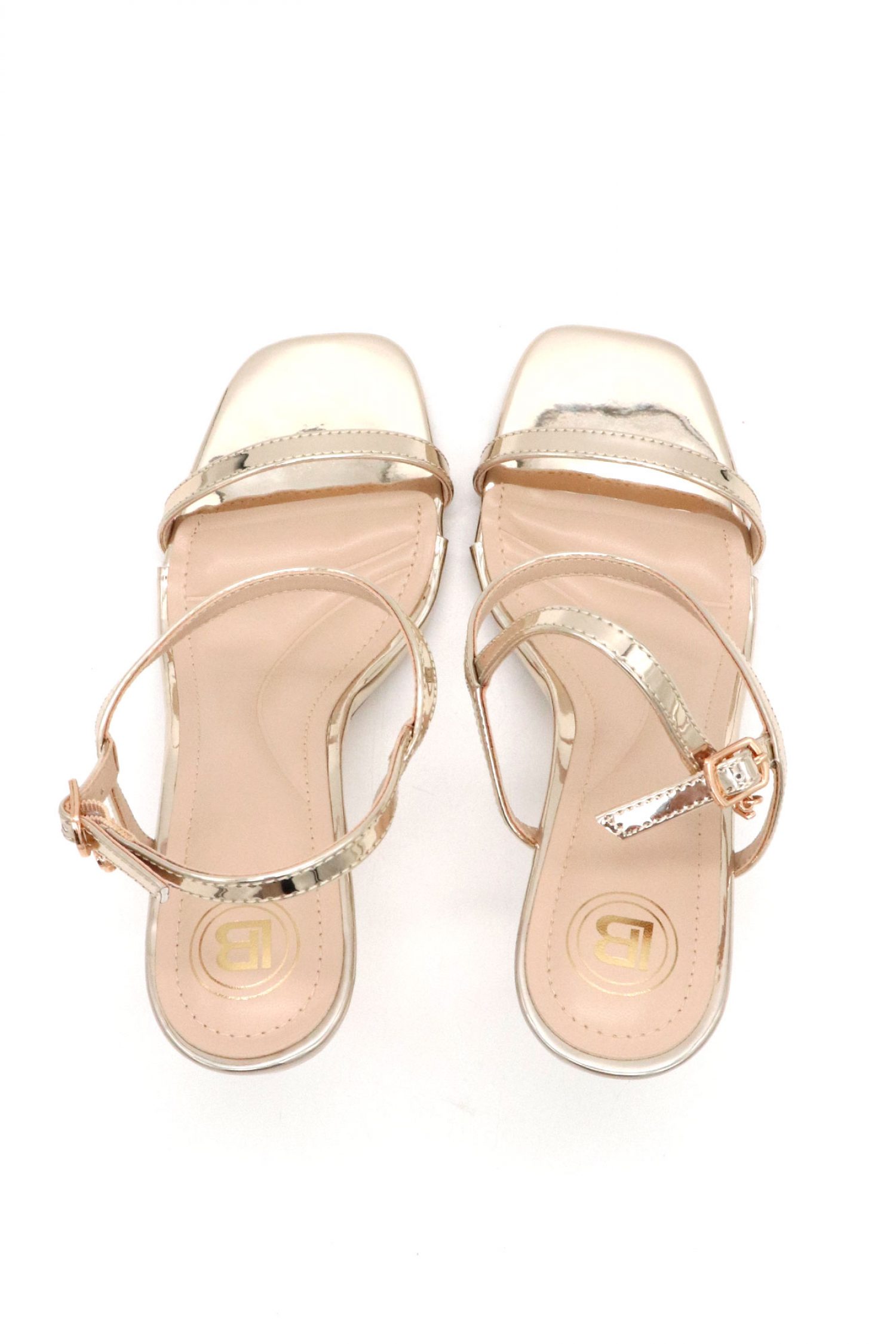 LAURA BIAGIOTTI ΠΑΠΟΥΤΣΙΑ ΠΕΔΙΛΑ ΛΟΥΡΑΚΙ LOGO ΜΕΤΑΛΛΙΚΟ ΧΡΥΣΟ