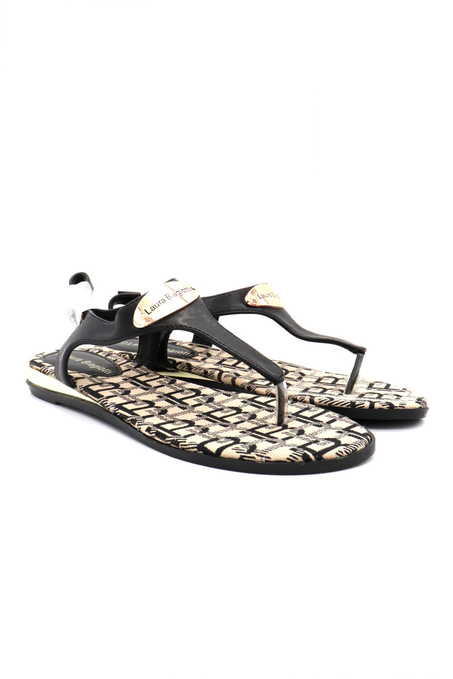 LAURA BIAGIOTTI ΠΑΠΟΥΤΣΙΑ ΣΑΝΔΑΛΙΑ LOGO ΜΑΥΡΟ