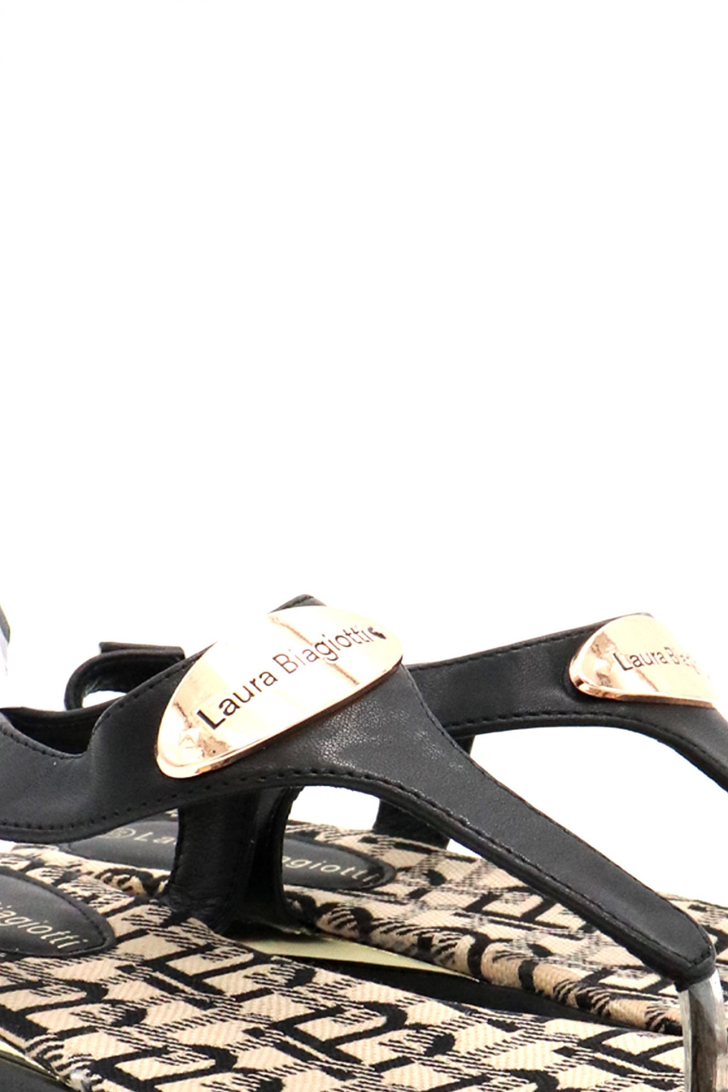 LAURA BIAGIOTTI ΠΑΠΟΥΤΣΙΑ ΣΑΝΔΑΛΙΑ LOGO ΜΑΥΡΟ