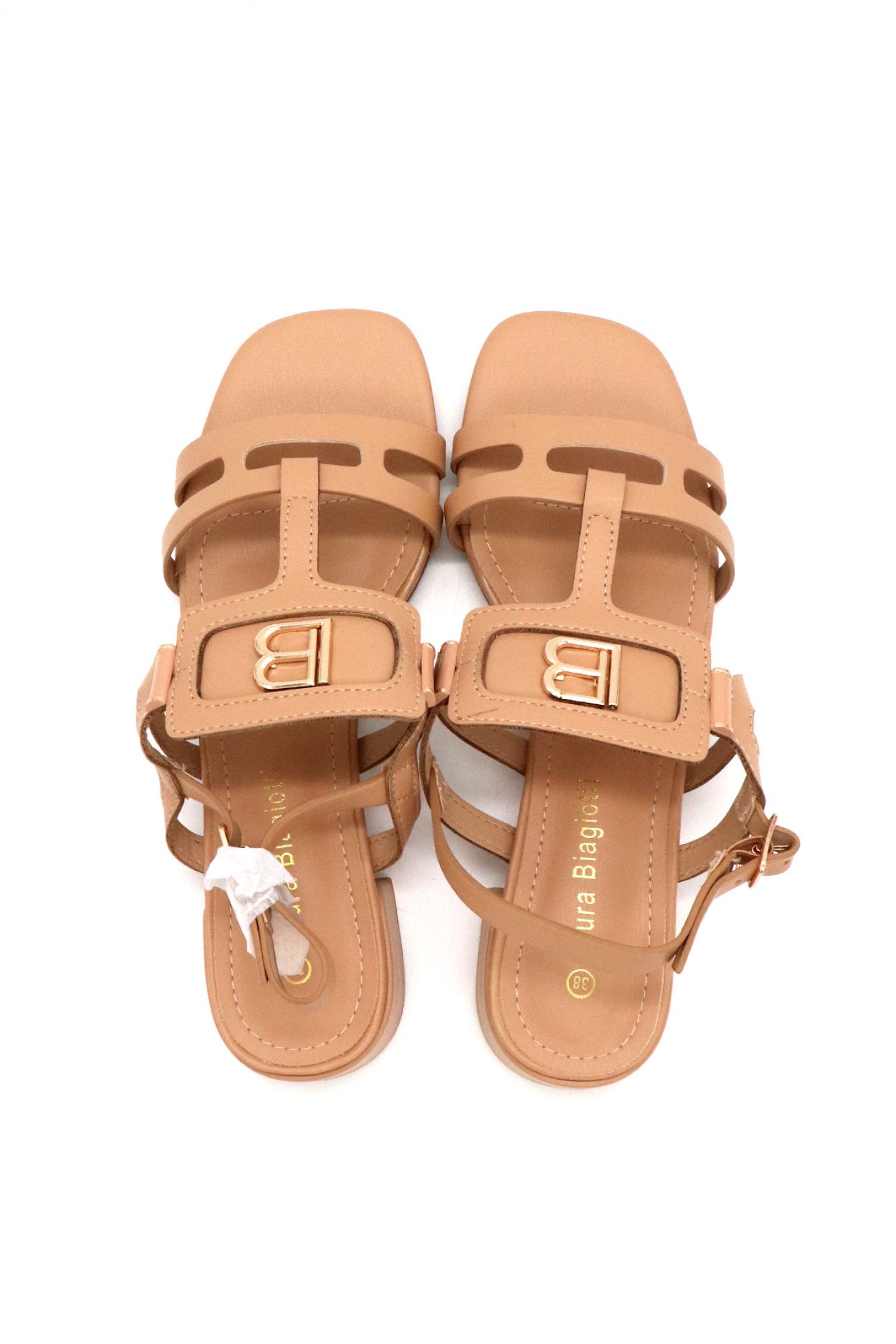 LAURA BIAGIOTTI ΠΑΠΟΥΤΣΙΑ ΠΕΔΙΛΑ ΛΟΥΡΑΚΙΑ ΜΕΤΑΛΛΙΚΟ LOGO MΠΕΖ