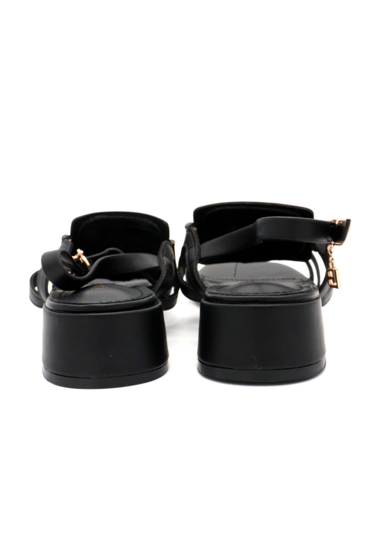 LAURA BIAGIOTTI ΠΑΠΟΥΤΣΙΑ ΠΕΔΙΛΑ ΛΟΥΡΑΚΙΑ ΜΕΤΑΛΛΙΚΟ LOGO ΜΑΥΡΟ