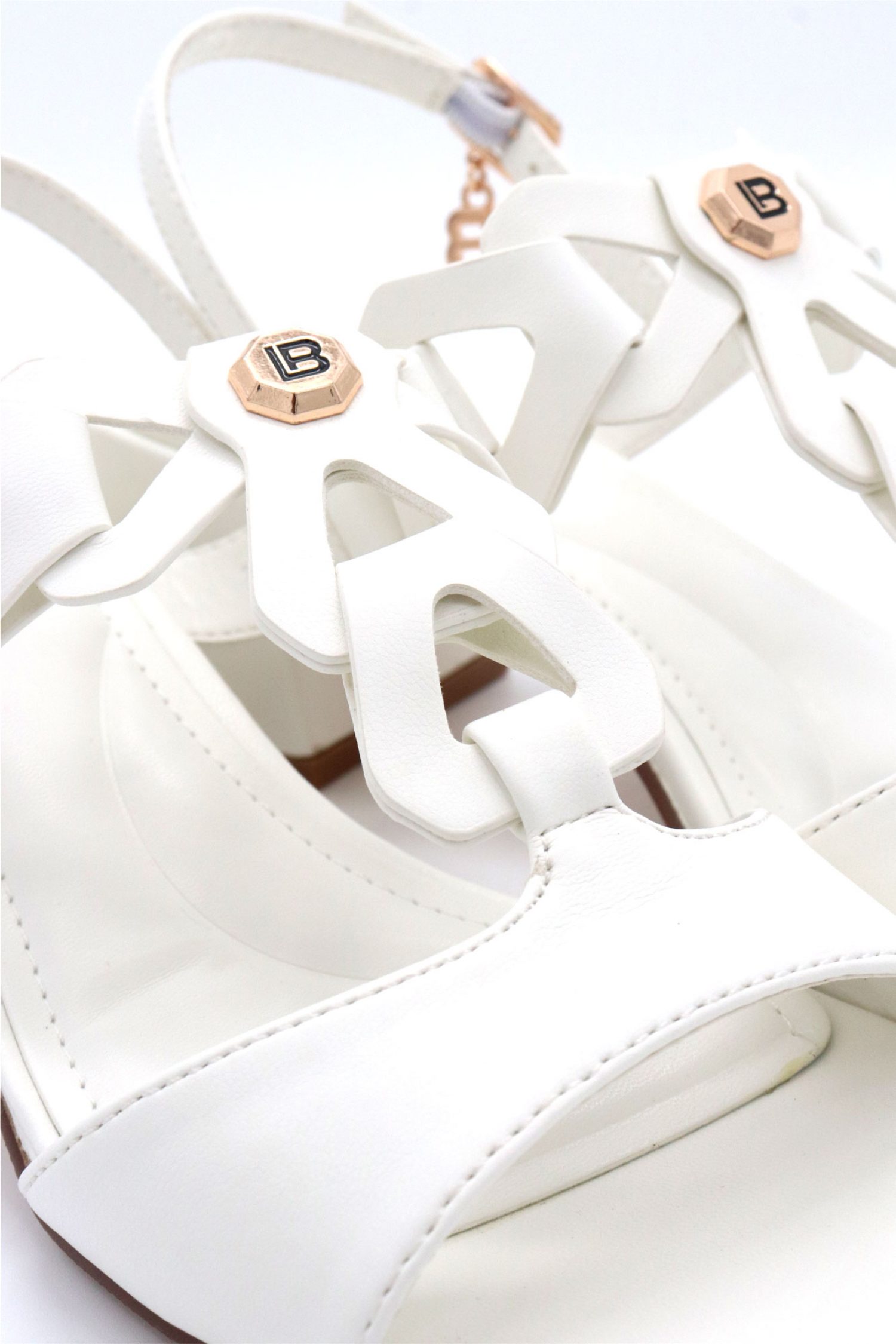 LAURA BIAGIOTTI ΠΑΠΟΥΤΣΙΑ ΠΕΔΙΛΑ ΠΛΕΞΟΥΔΑ ΛΟΥΡΑΚΙ LOGO ΛΕΥΚΟ φωτογραφία